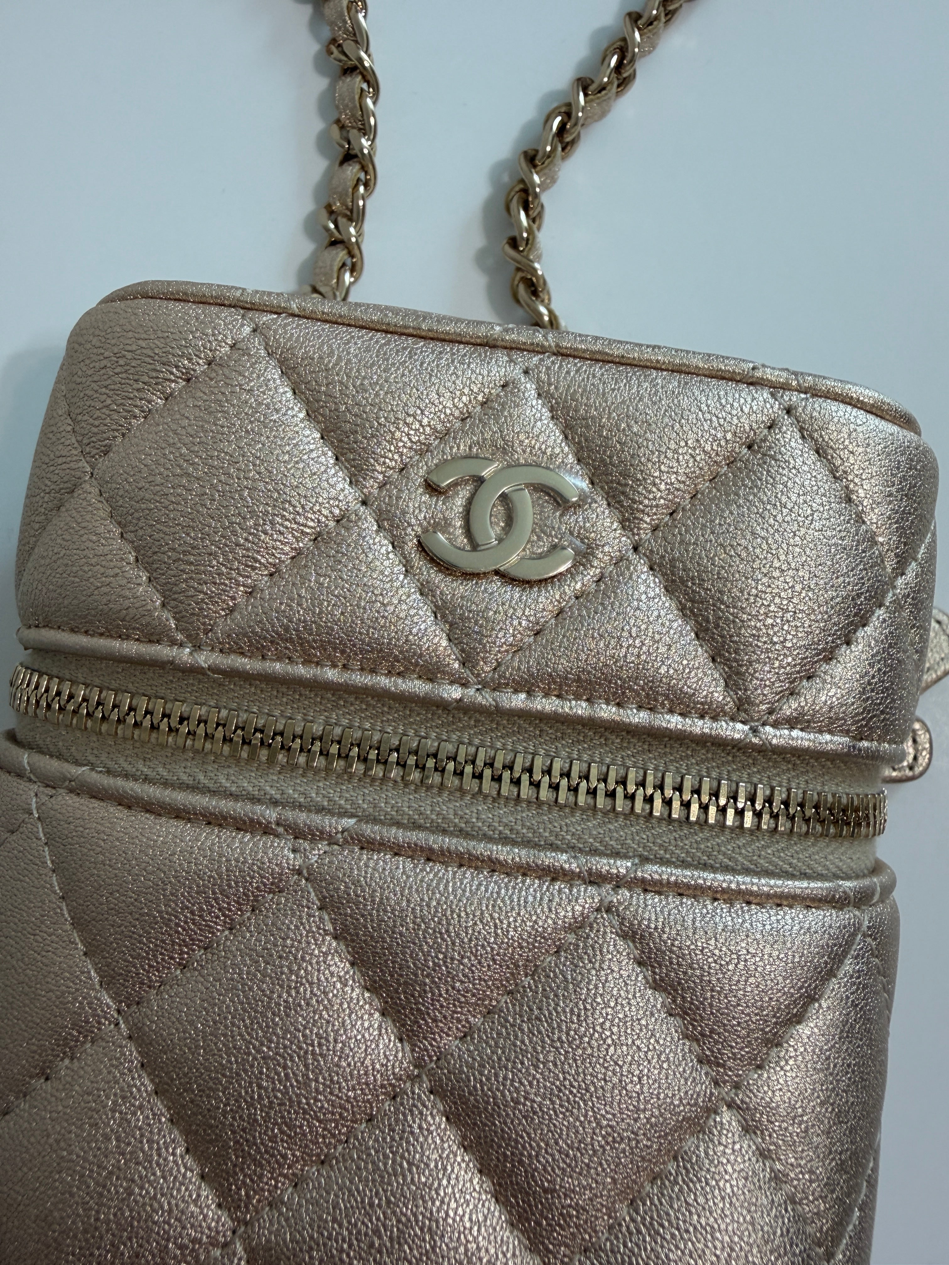Chanel Phone Holder With Chain