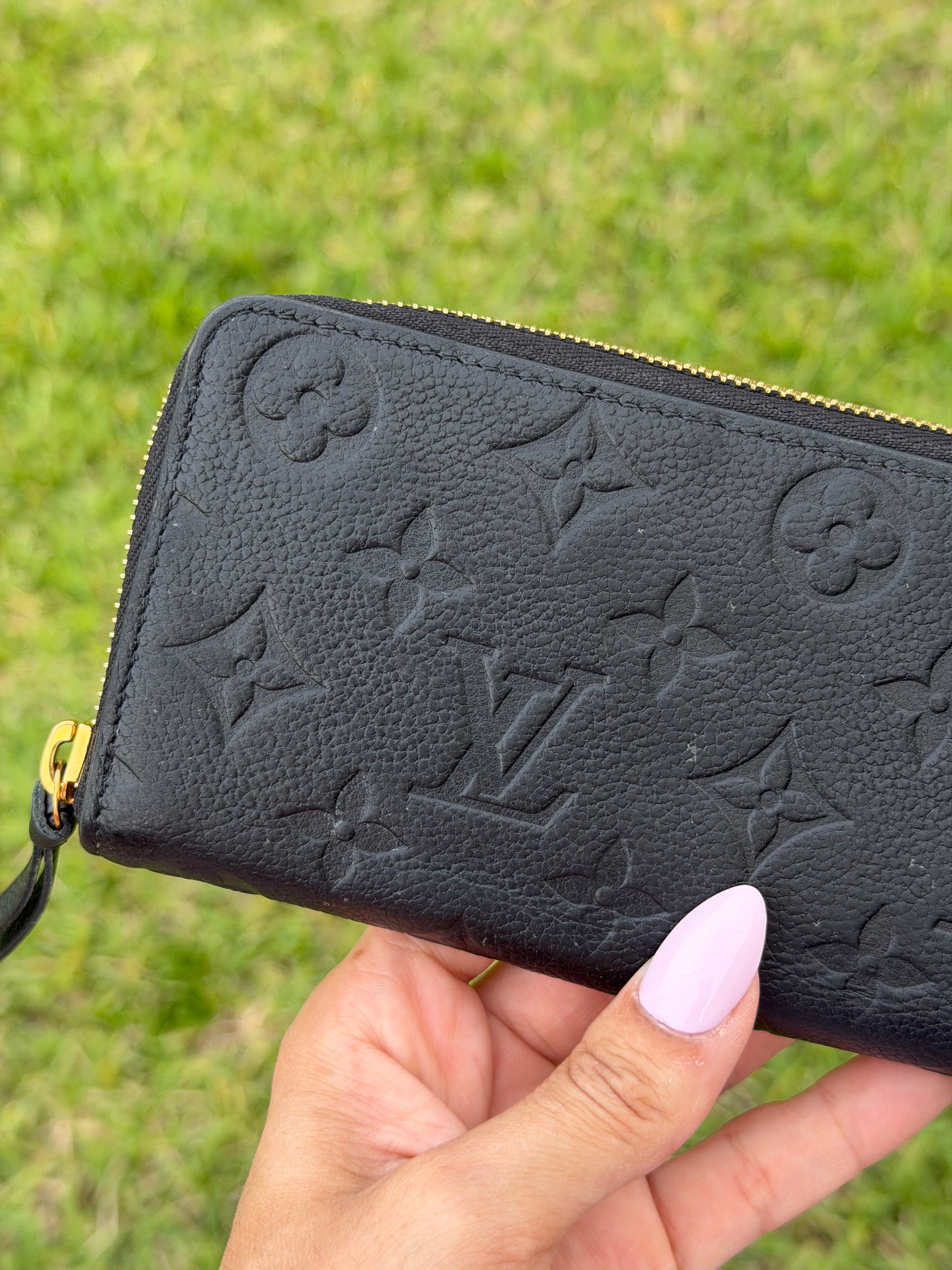 Louis Vuitton Clemence Wallet Black Empreinte