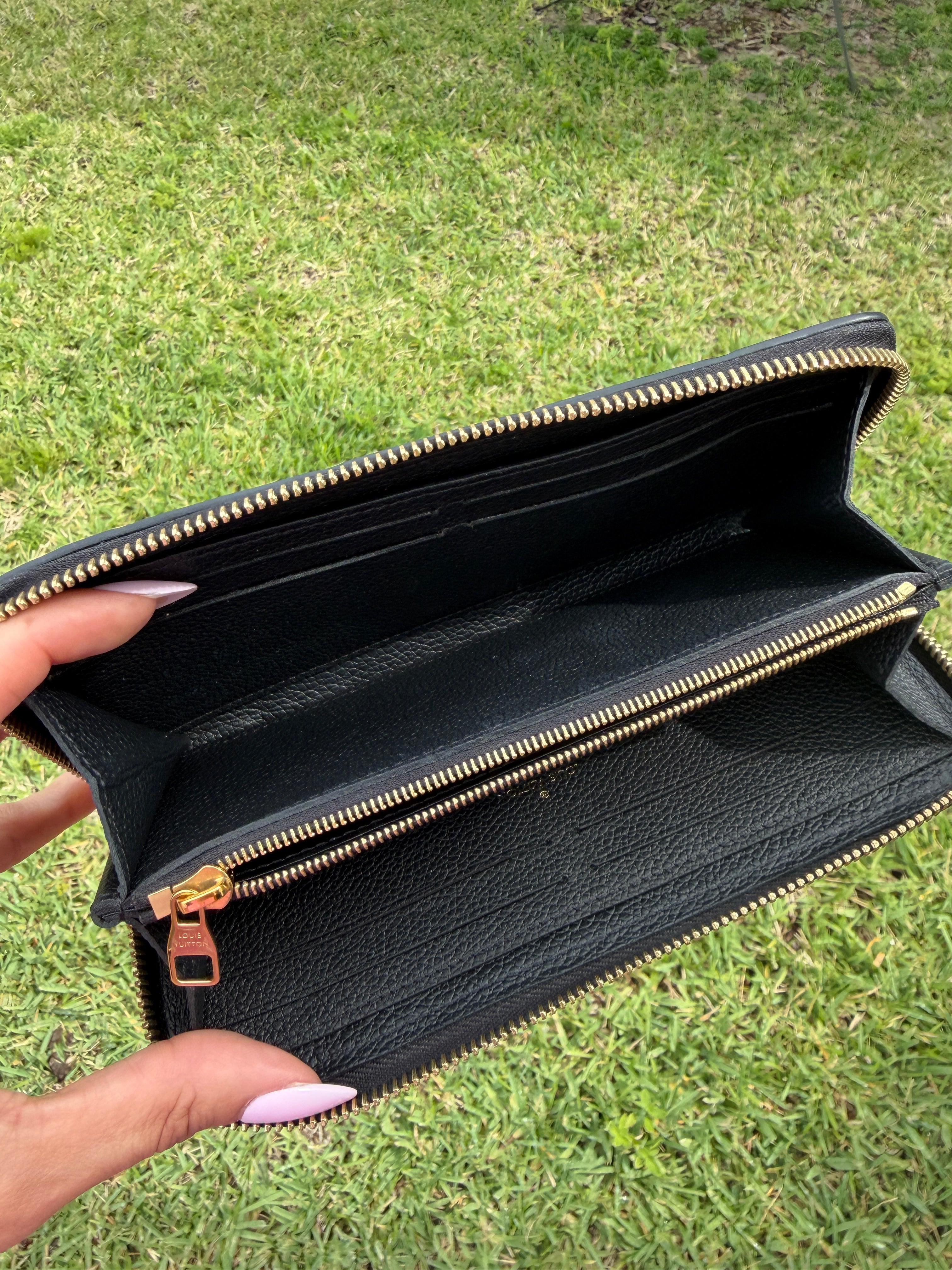 Louis Vuitton Clemence Wallet Black Empreinte