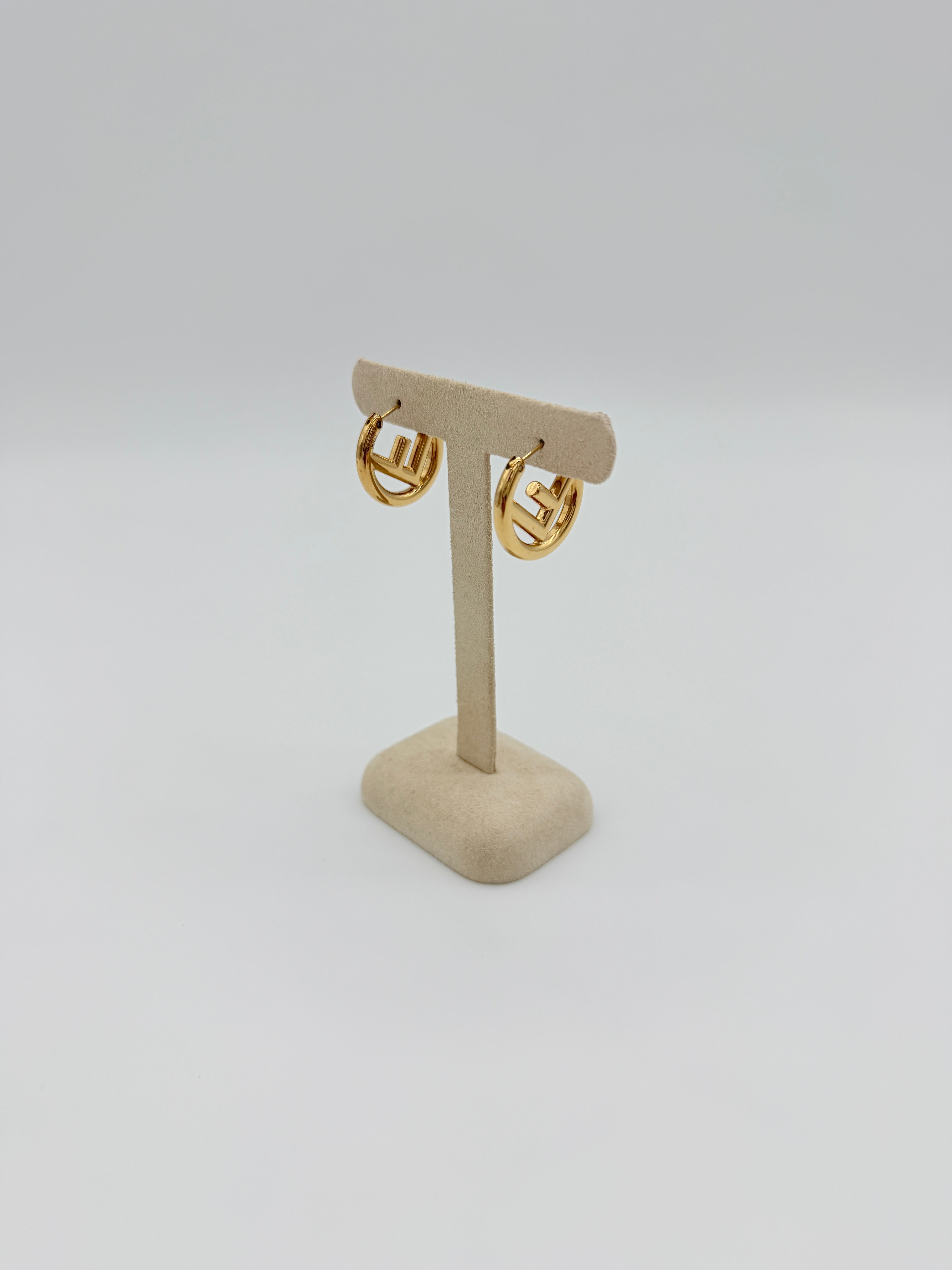 F is Fendi Hoop Earrings