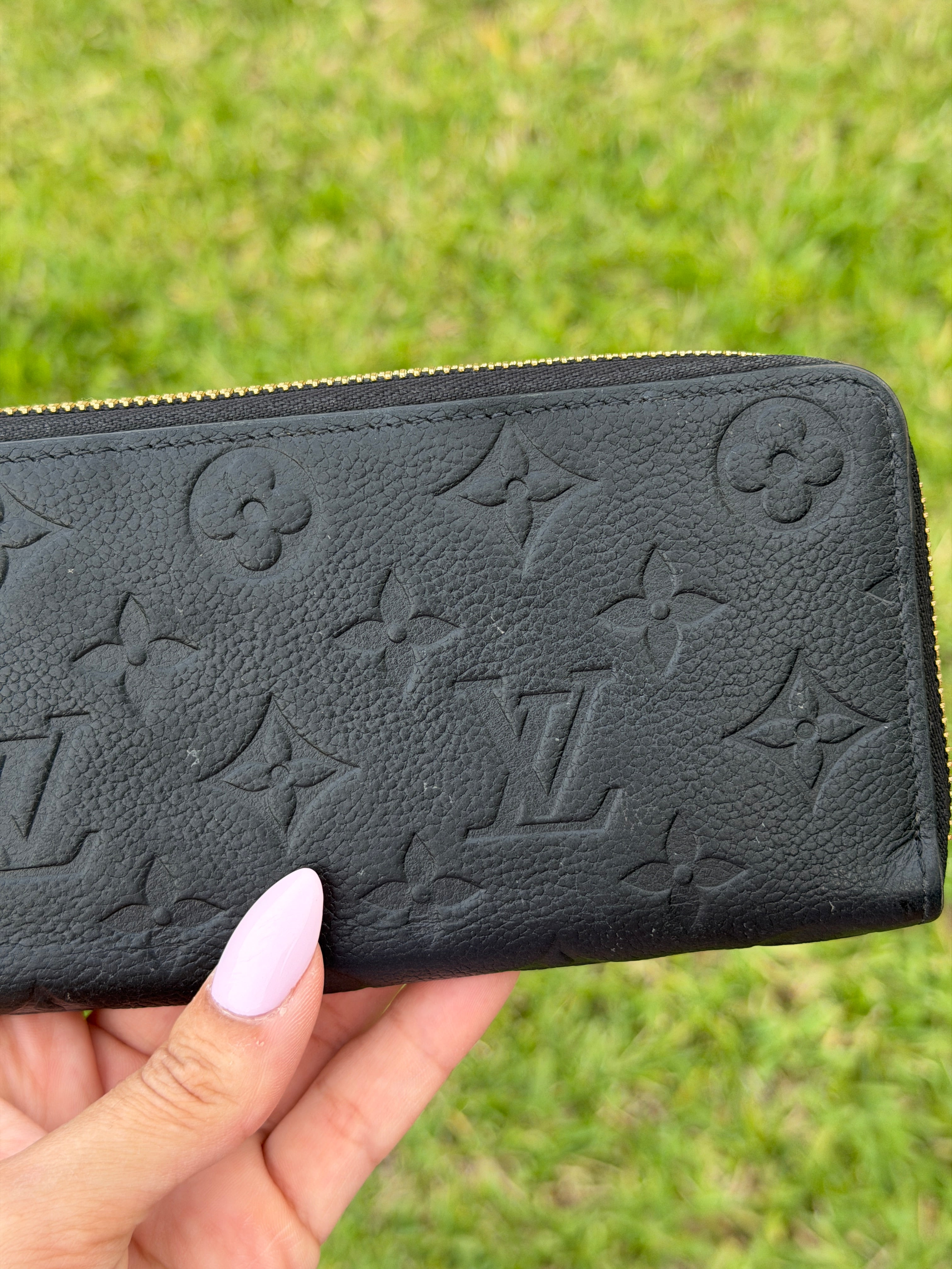 Louis Vuitton Clemence Wallet Black Empreinte