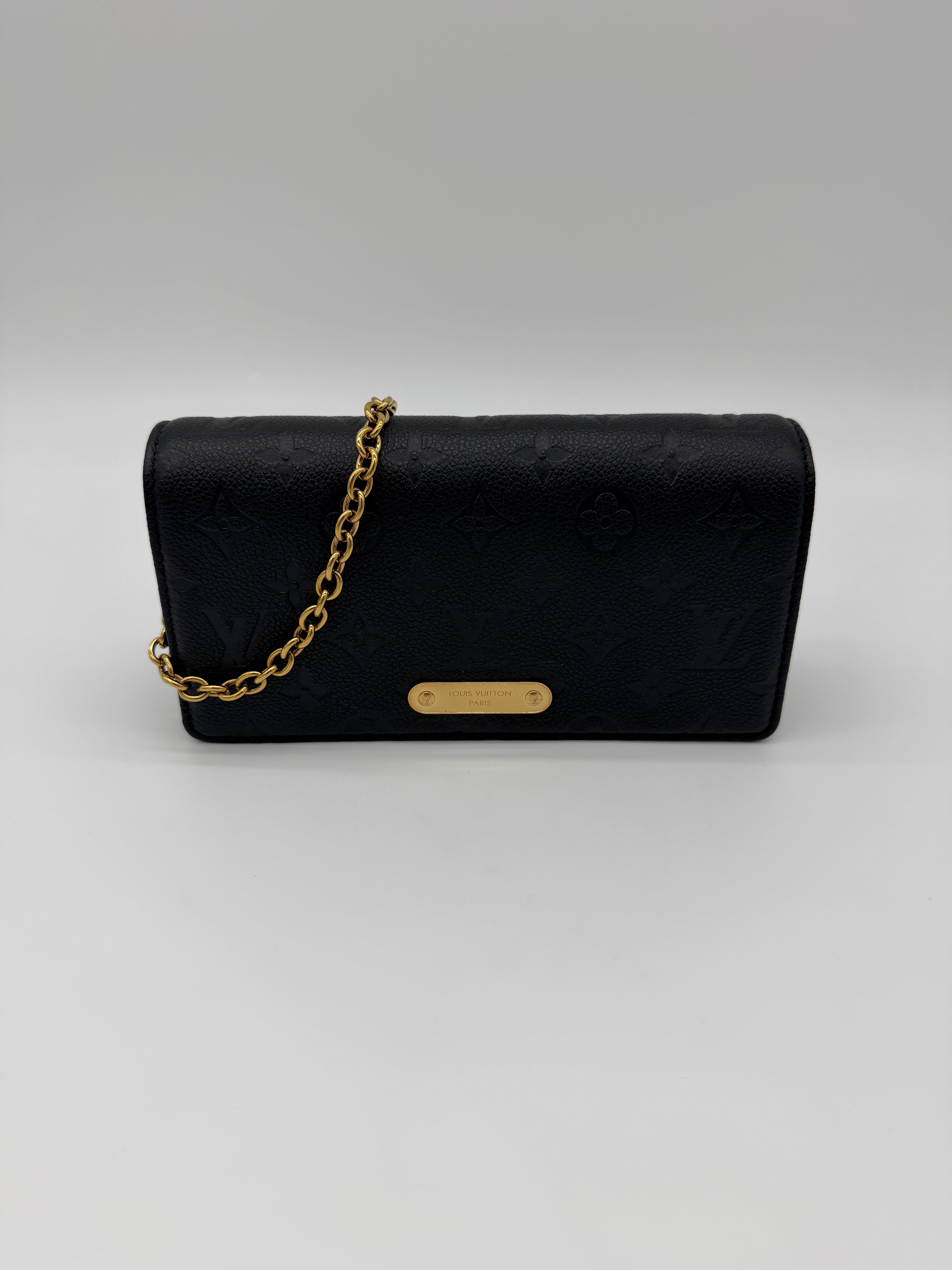 Louis Vuitton Lily Wallet on Chain Black Empreinte