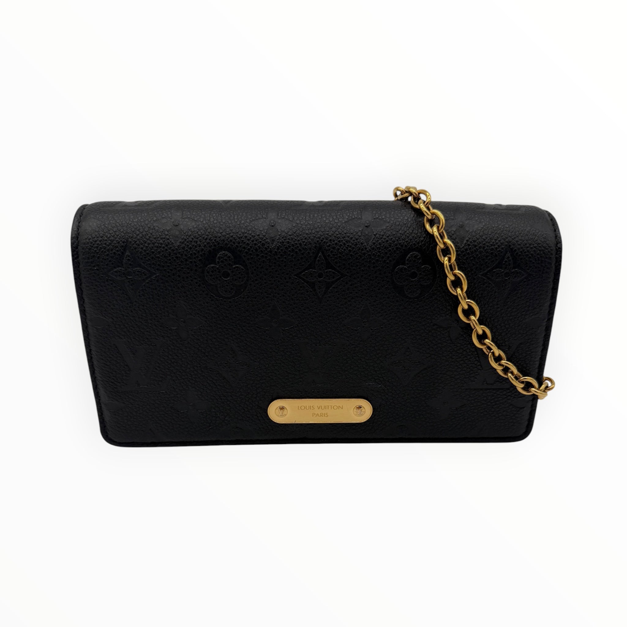 Louis Vuitton Lily Wallet on Chain Black Empreinte