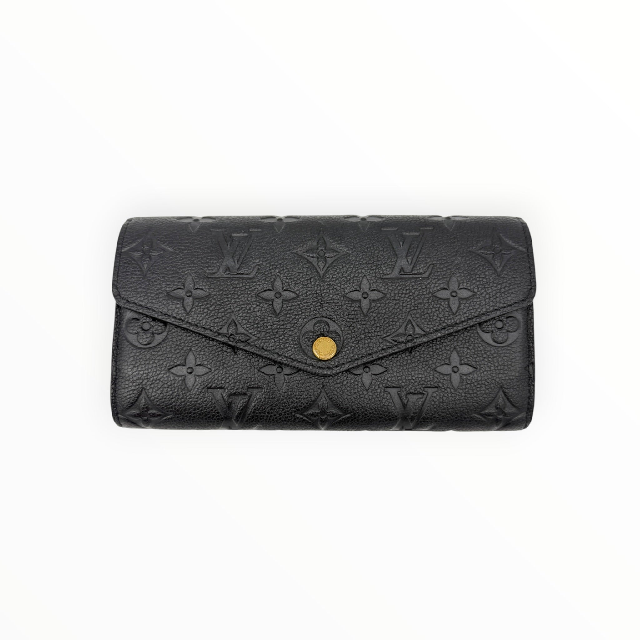 Louis Vuitton Black Empreinte Sarah Wallet
