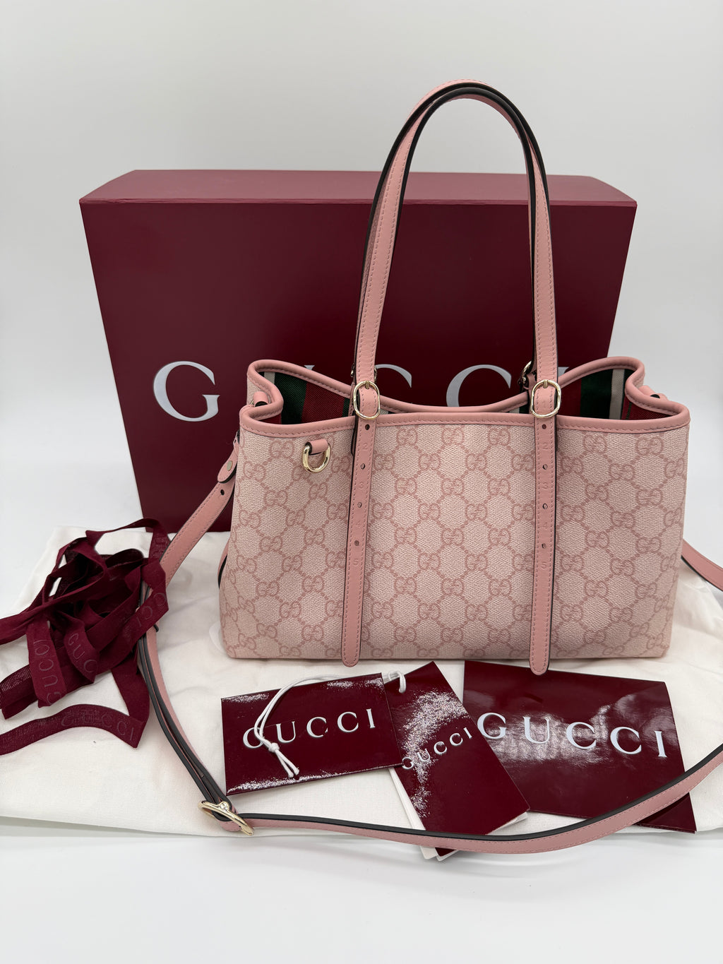 Gucci GG Emblem Medium Tote Pink