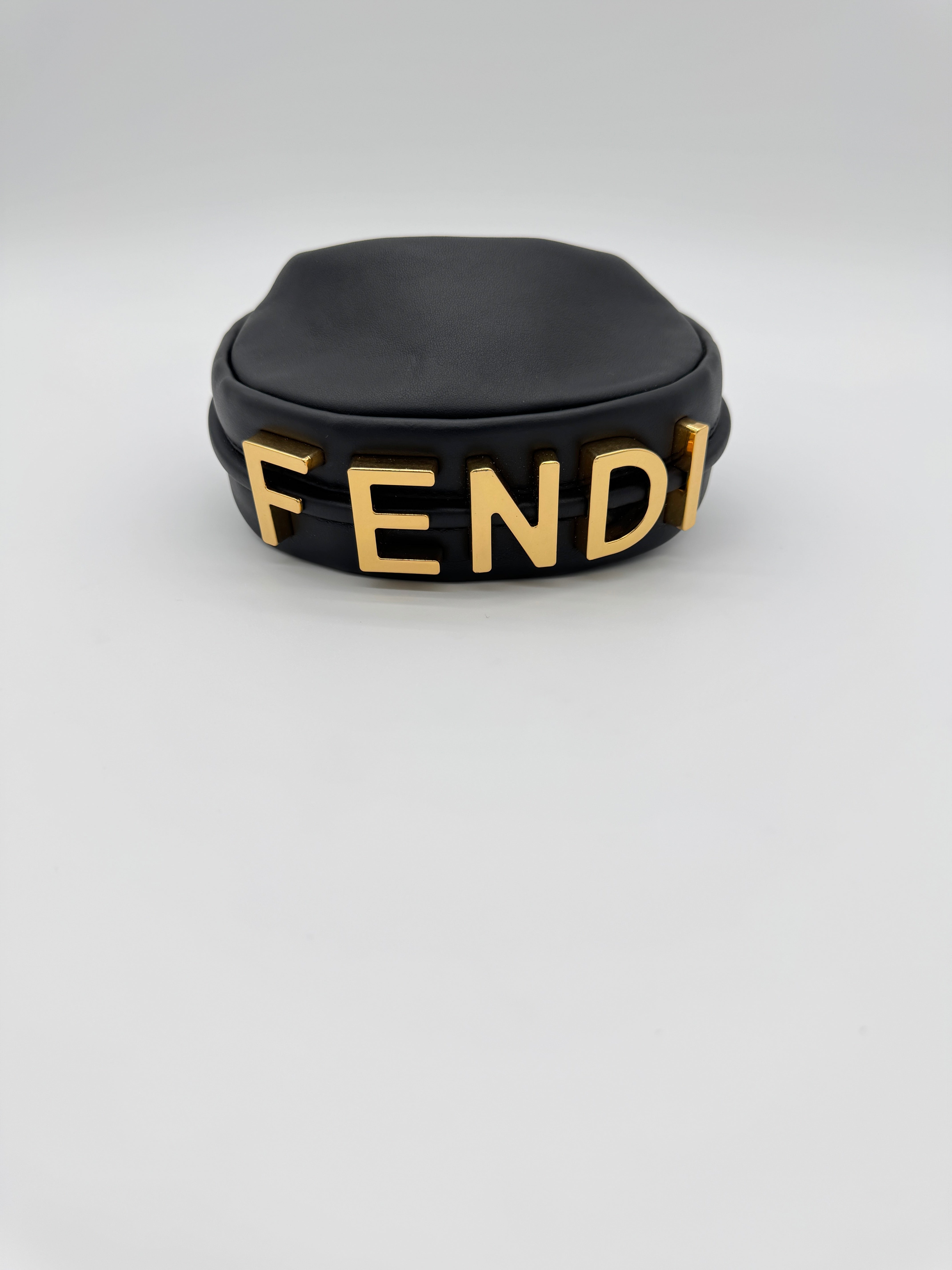 Fendi Fendigraphy Nano Black Leather Charm Bag – Ellan Luxury