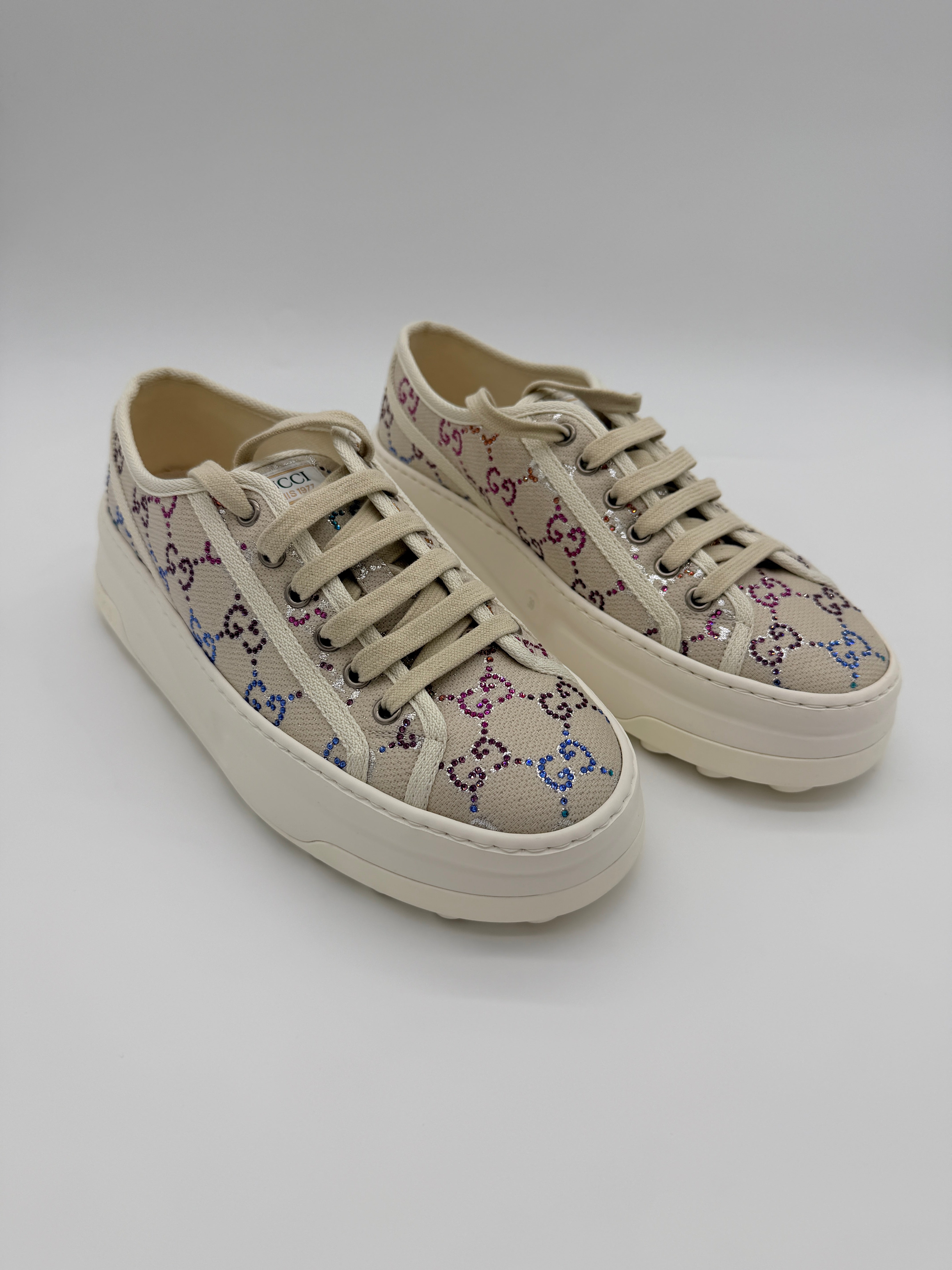 Gucci Crystal GG Platform Sneakers 39