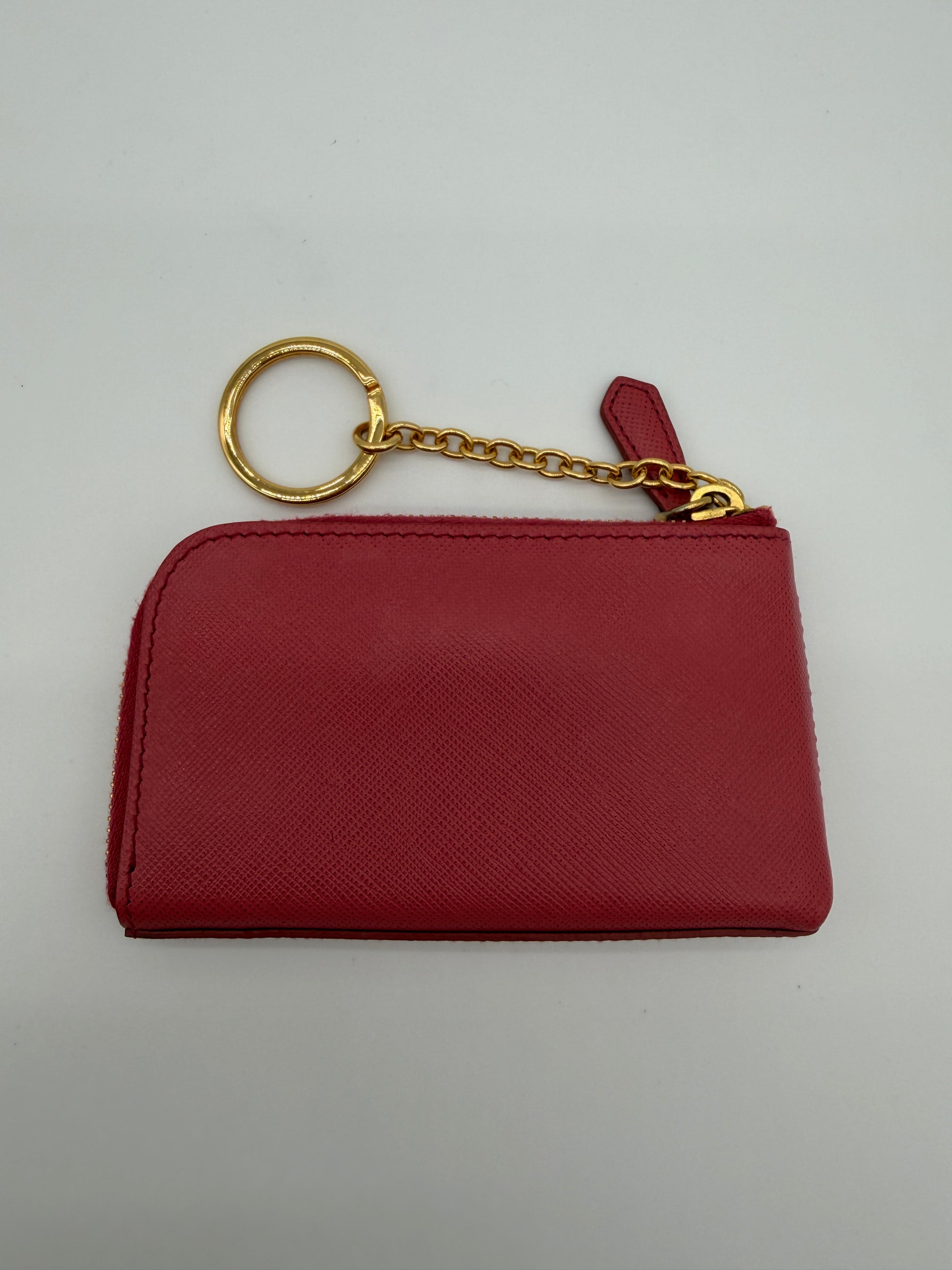 Prada Saffiano Zip Around Keyholder