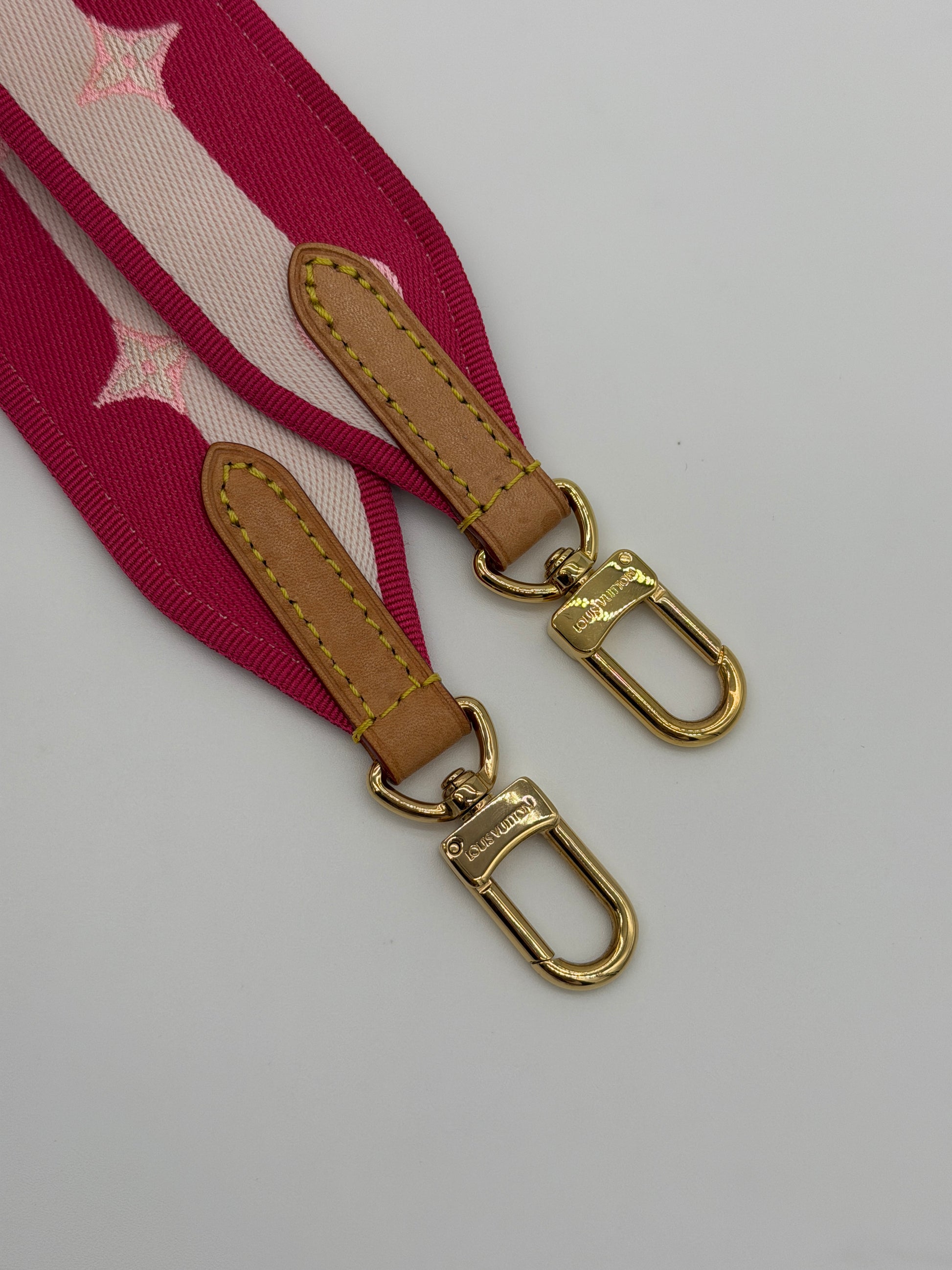 Louis Vuitton Jacquard Neverfull BB Shoulder Strap Pink Peony