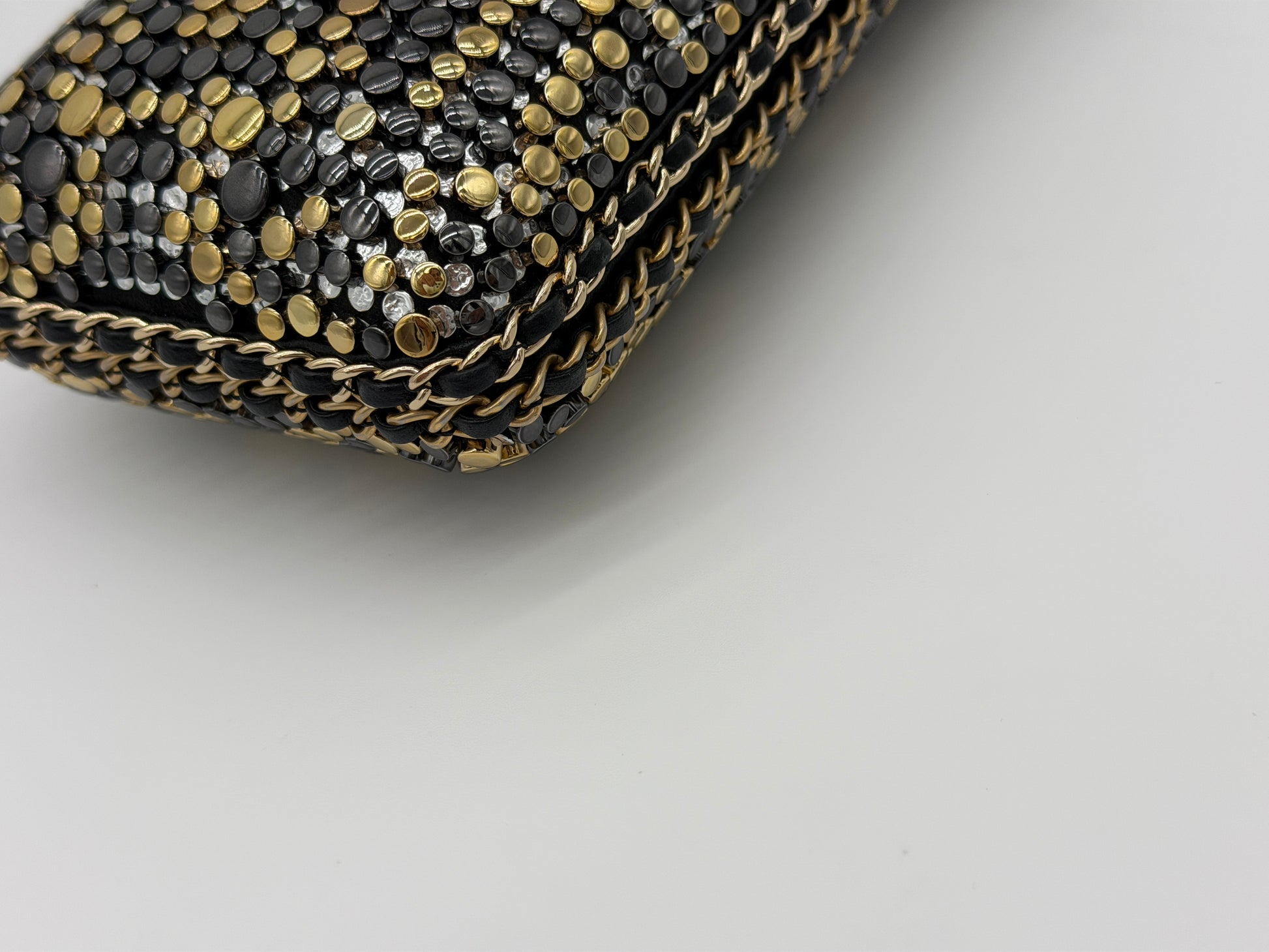 Chanel Studded Chain Around CC Evening Clutch