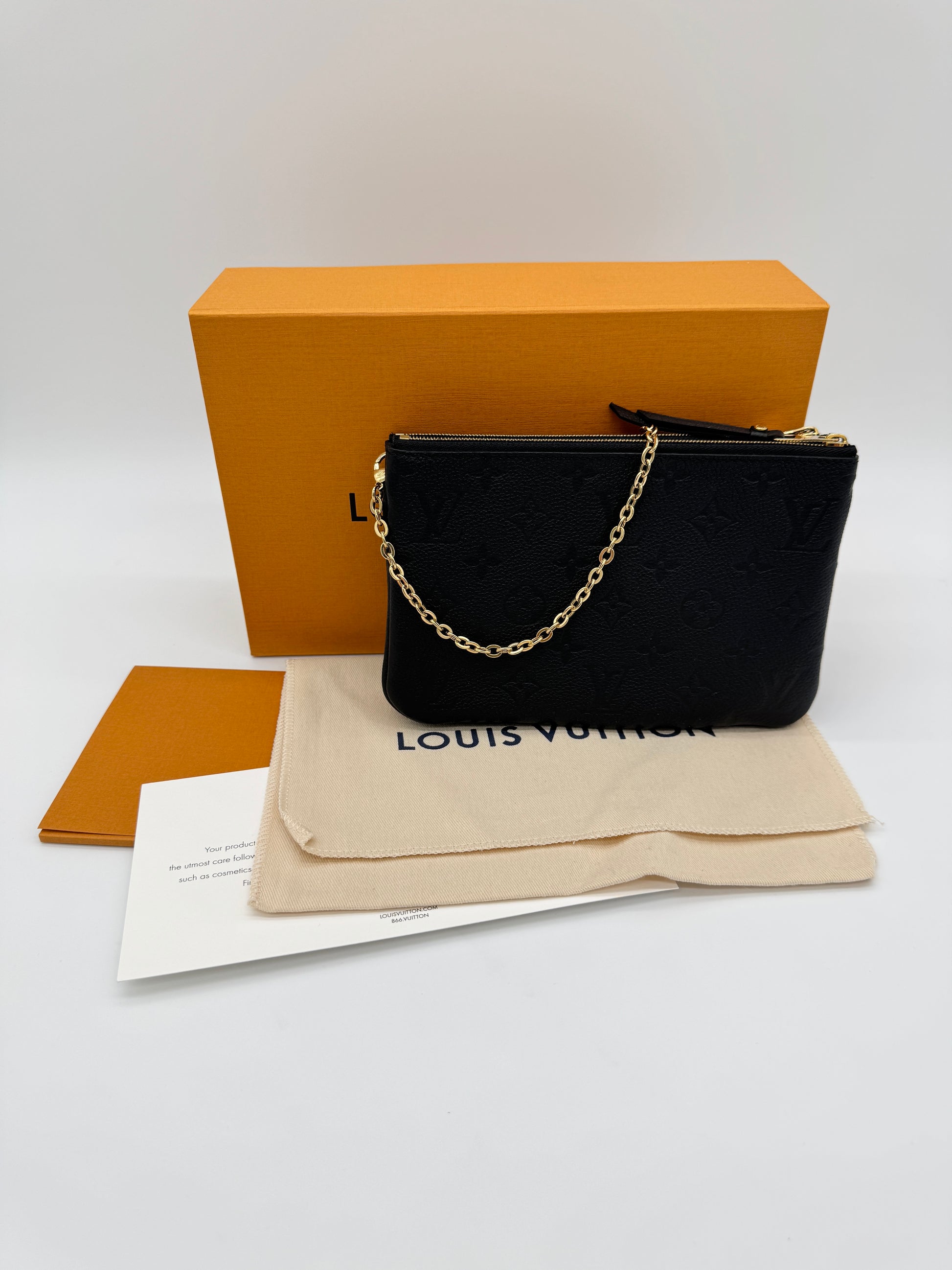 Louis Vuitton Double Zip Pochette Empreinte Black