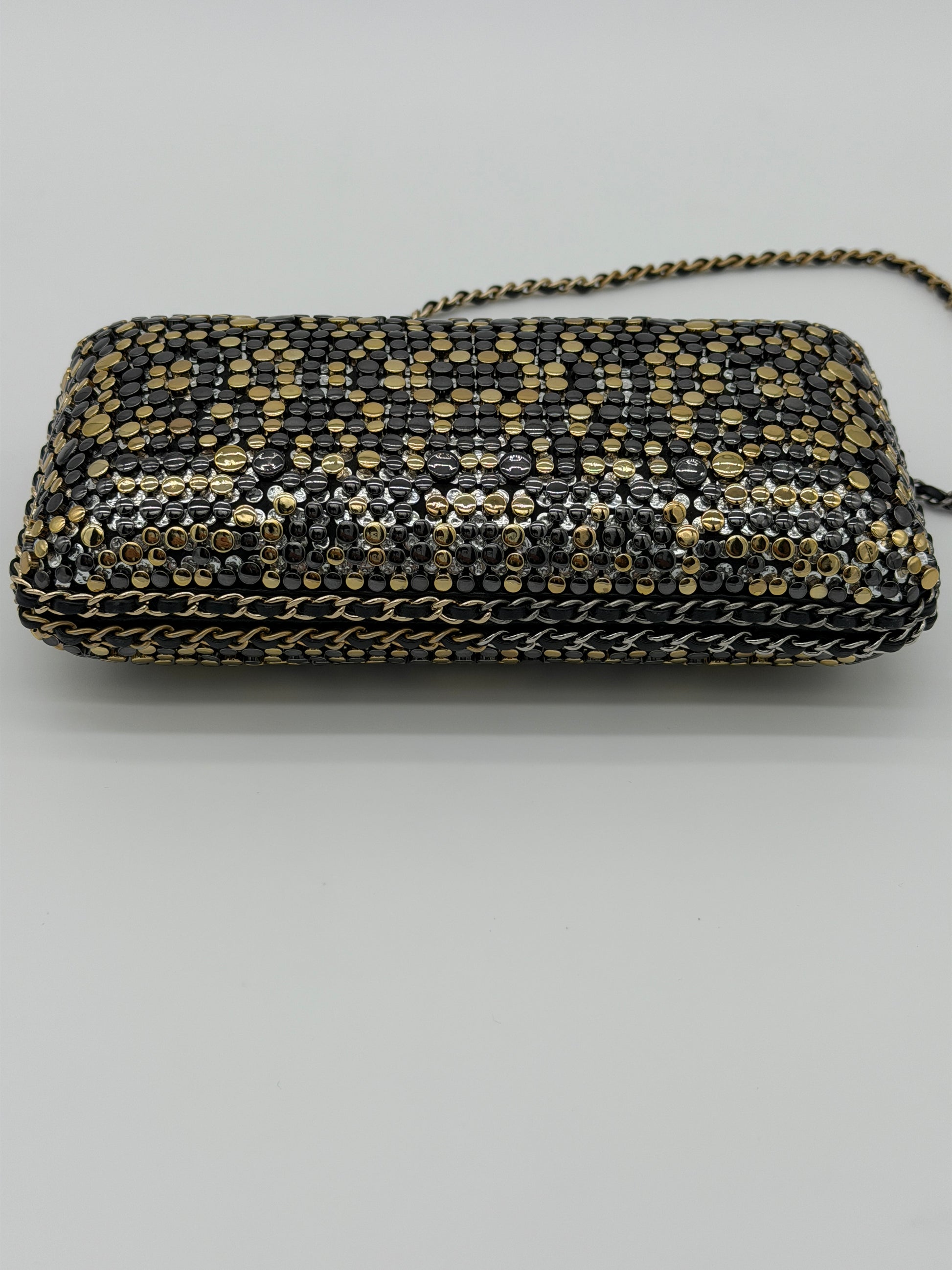 Chanel Studded Chain Around CC Evening Clutch