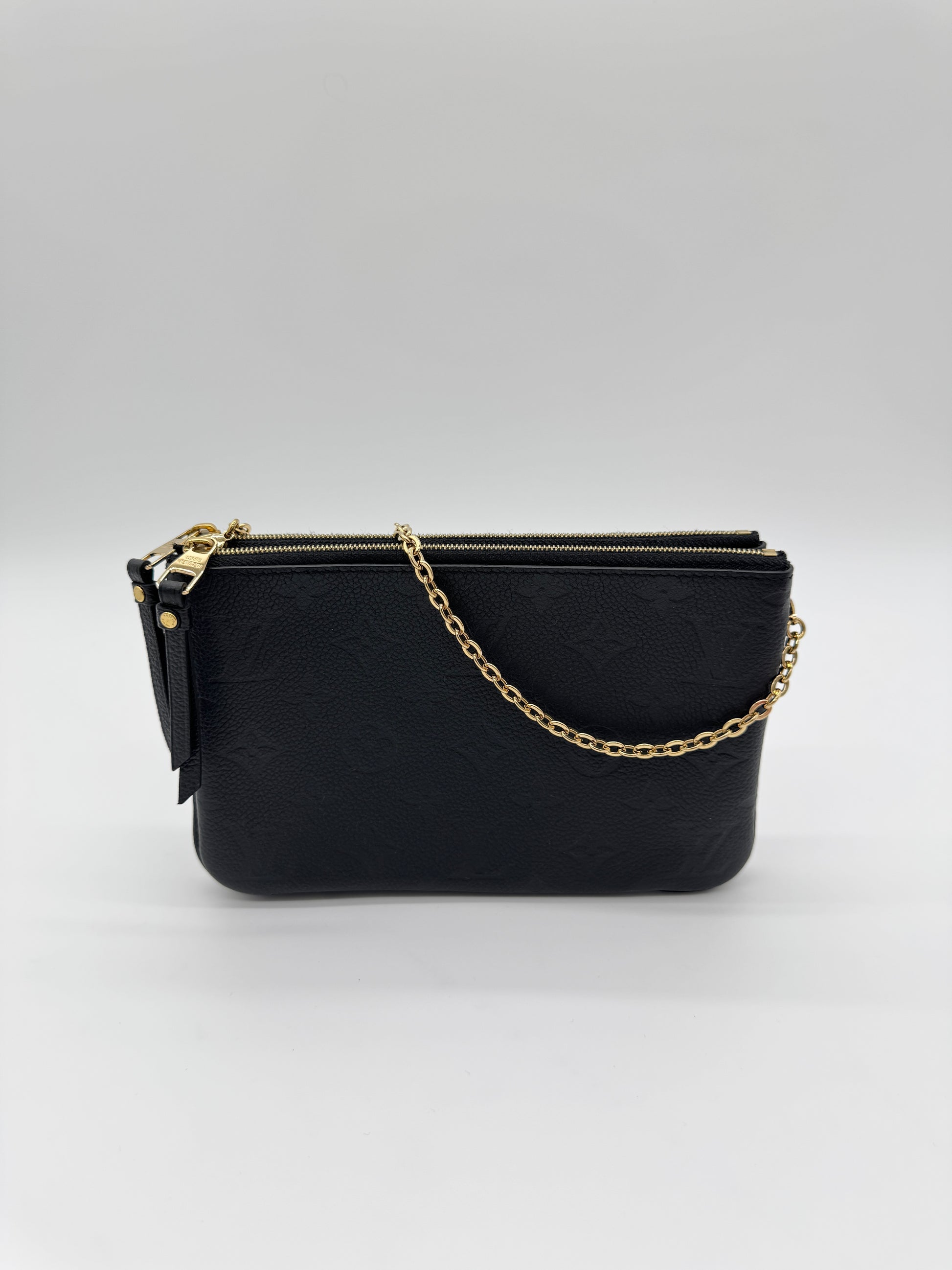 Louis Vuitton Double Zip Pochette Empreinte Black