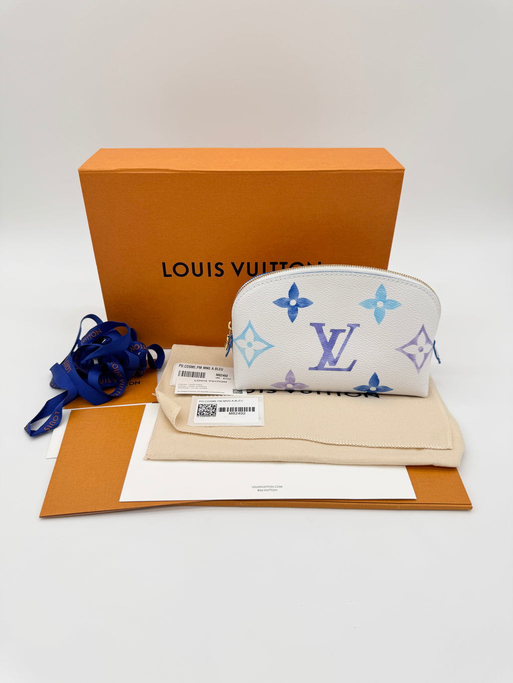 Louis Vuitton By The Pool Blue Giant Monogram Cosmetic Pouch