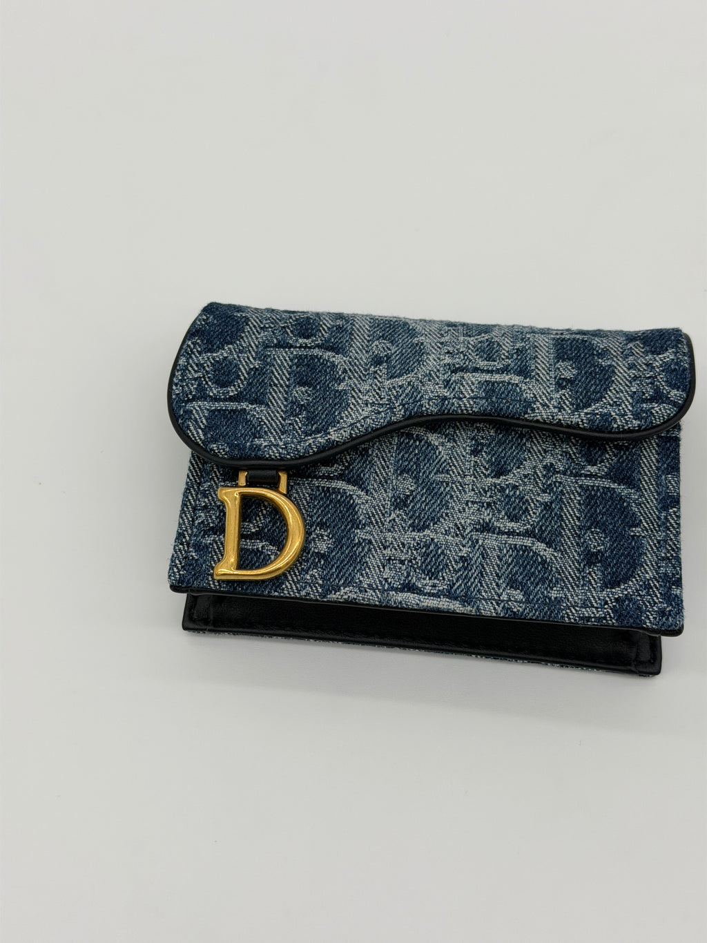 Christian Dior Saddle Bloom Denim Cardholder