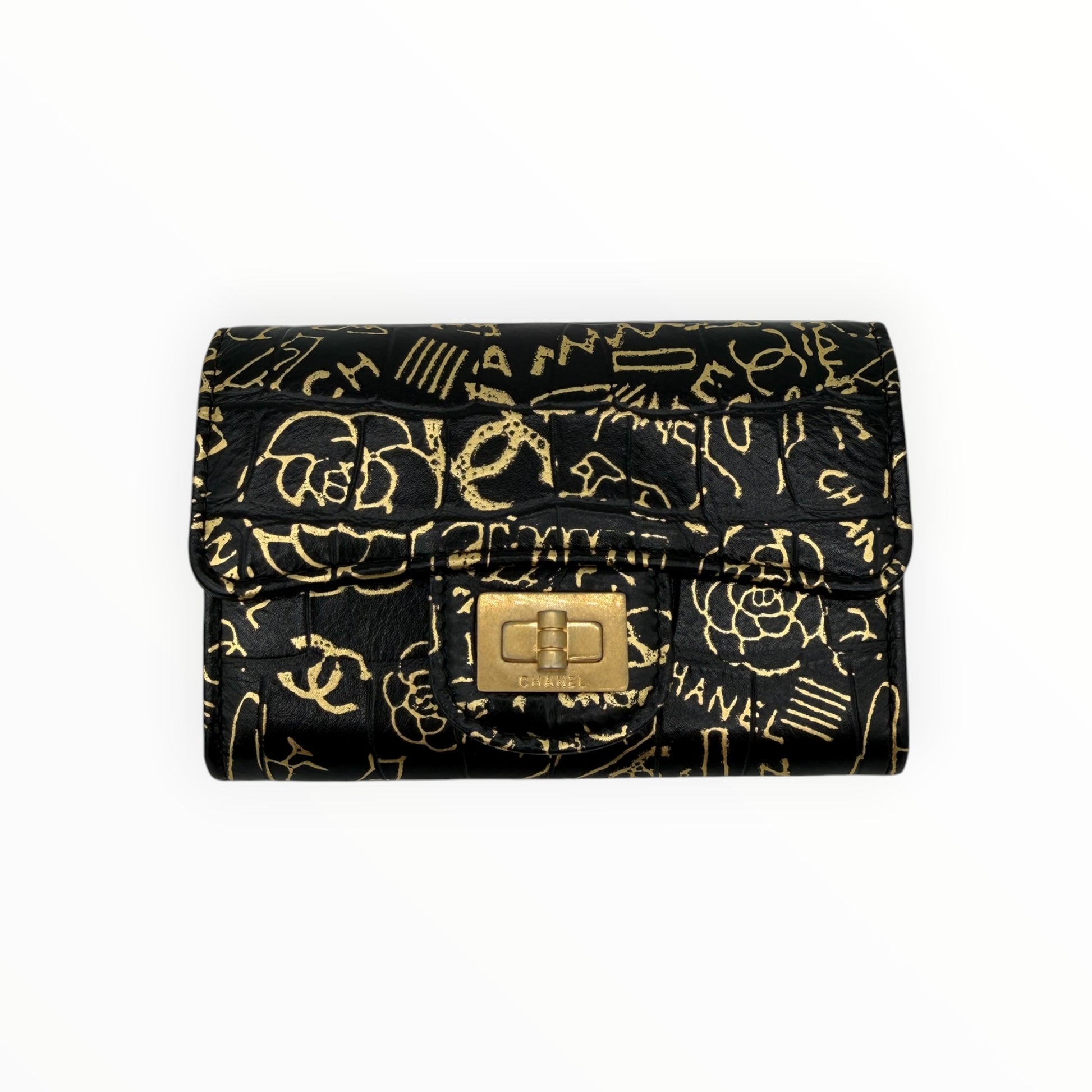 Chanel Reissue Croc Graffiti Flap Card Holder
