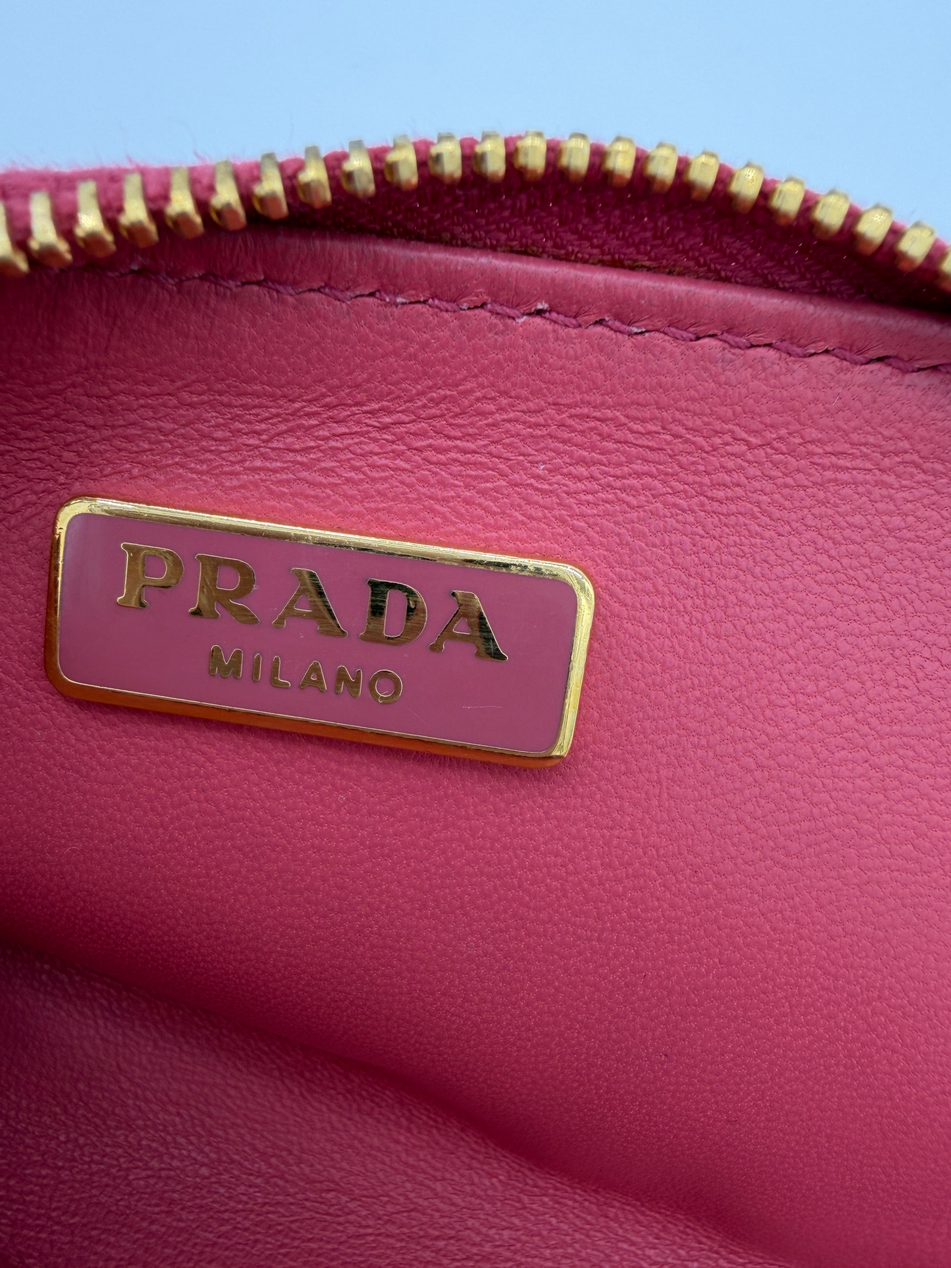 Prada Saffiano Zip Around Keyholder