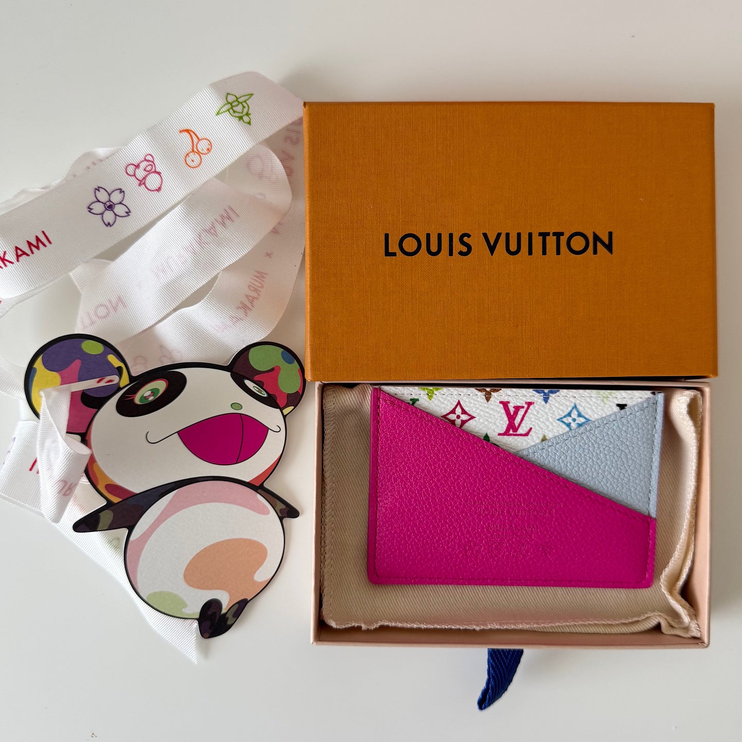 Louis Vuitton x Takashi Murakami Criss-Cross Card Holder Kawaii Pink