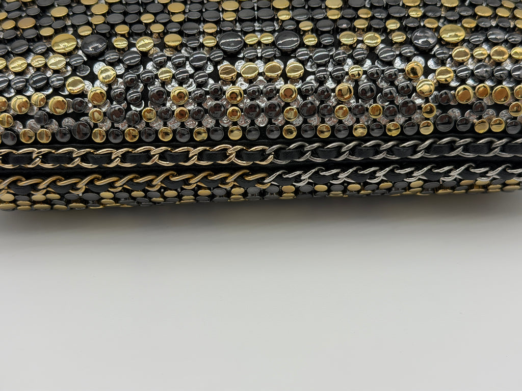 Chanel Studded Chain Around CC Evening Clutch