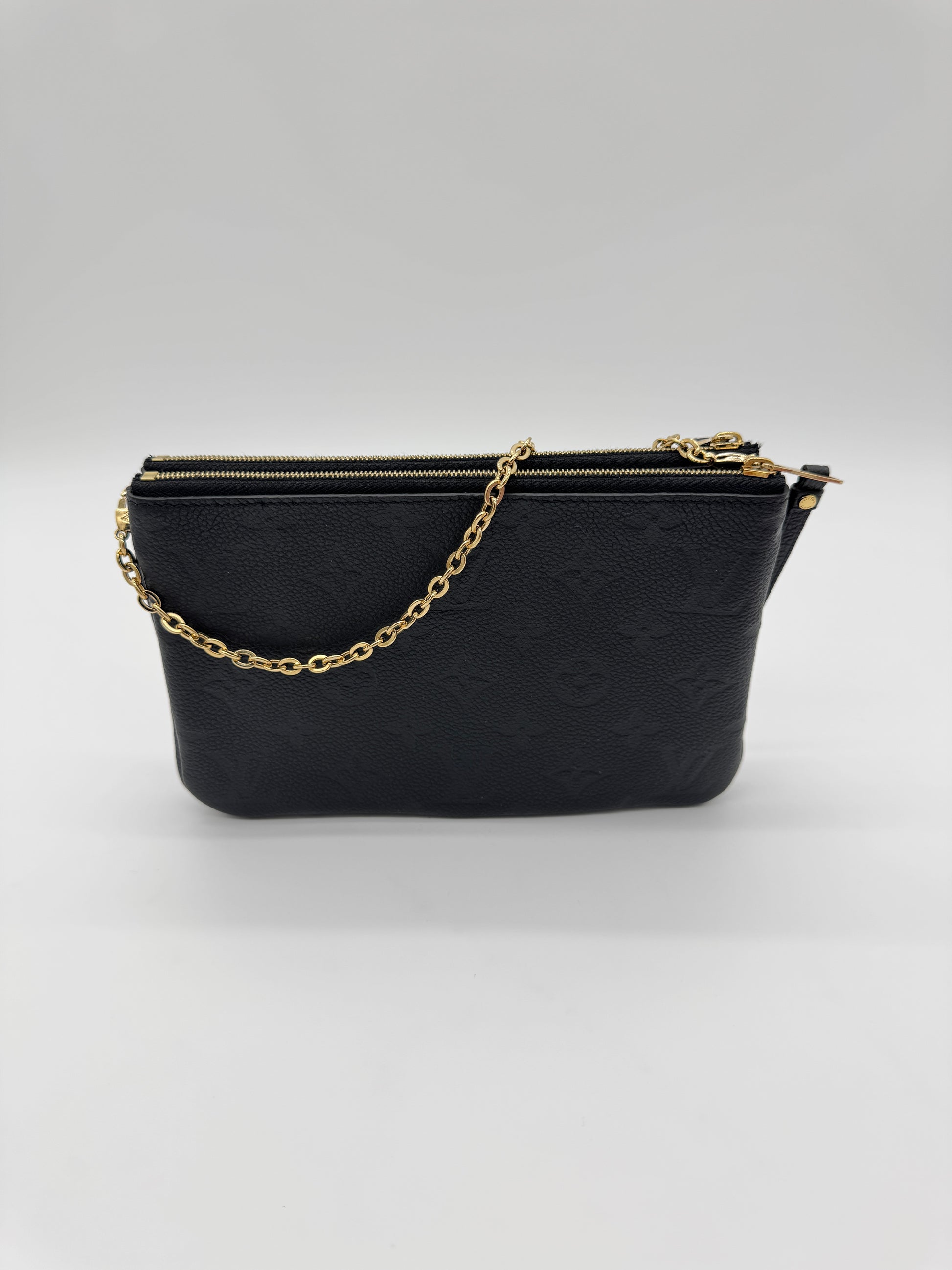 Louis Vuitton Double Zip Pochette Empreinte Black