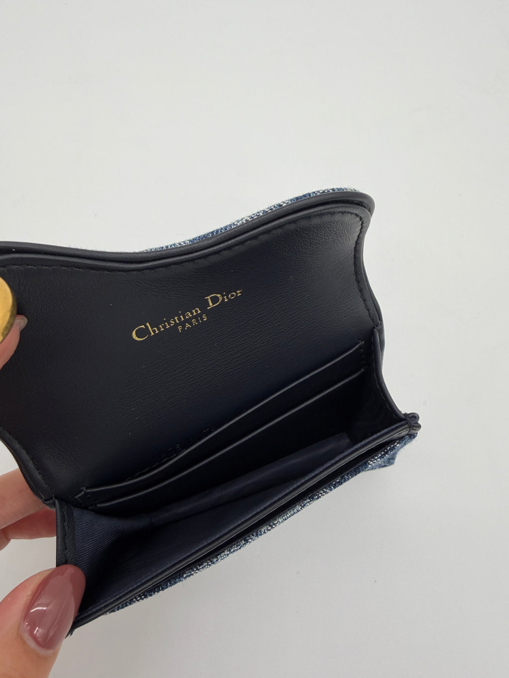 Christian Dior Saddle Bloom Denim Cardholder