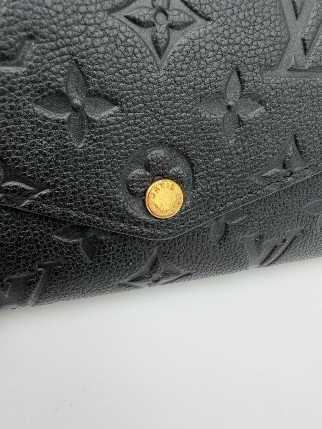 Louis Vuitton Black Empreinte Sarah Wallet