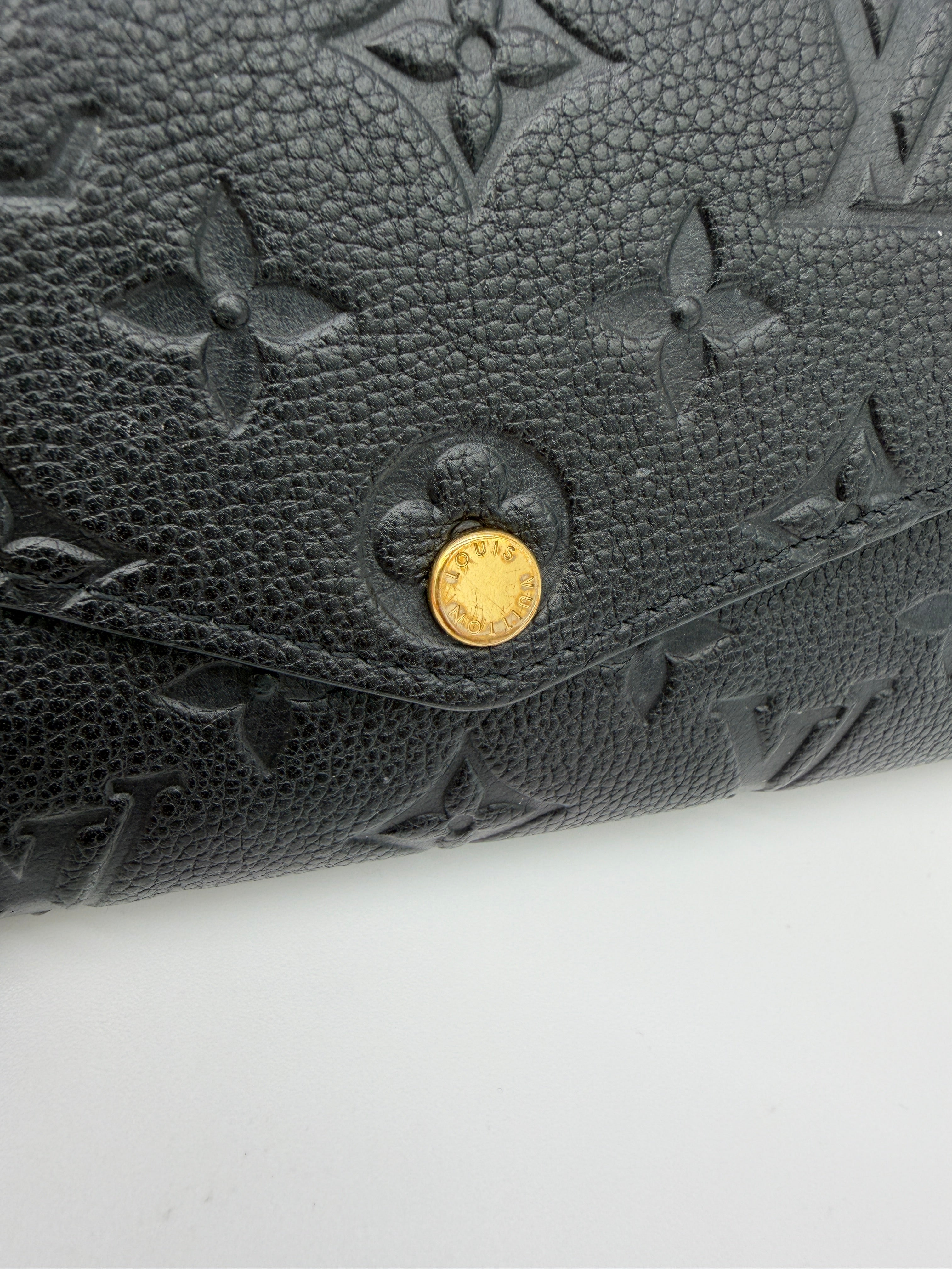Louis Vuitton Black Empreinte Sarah Wallet