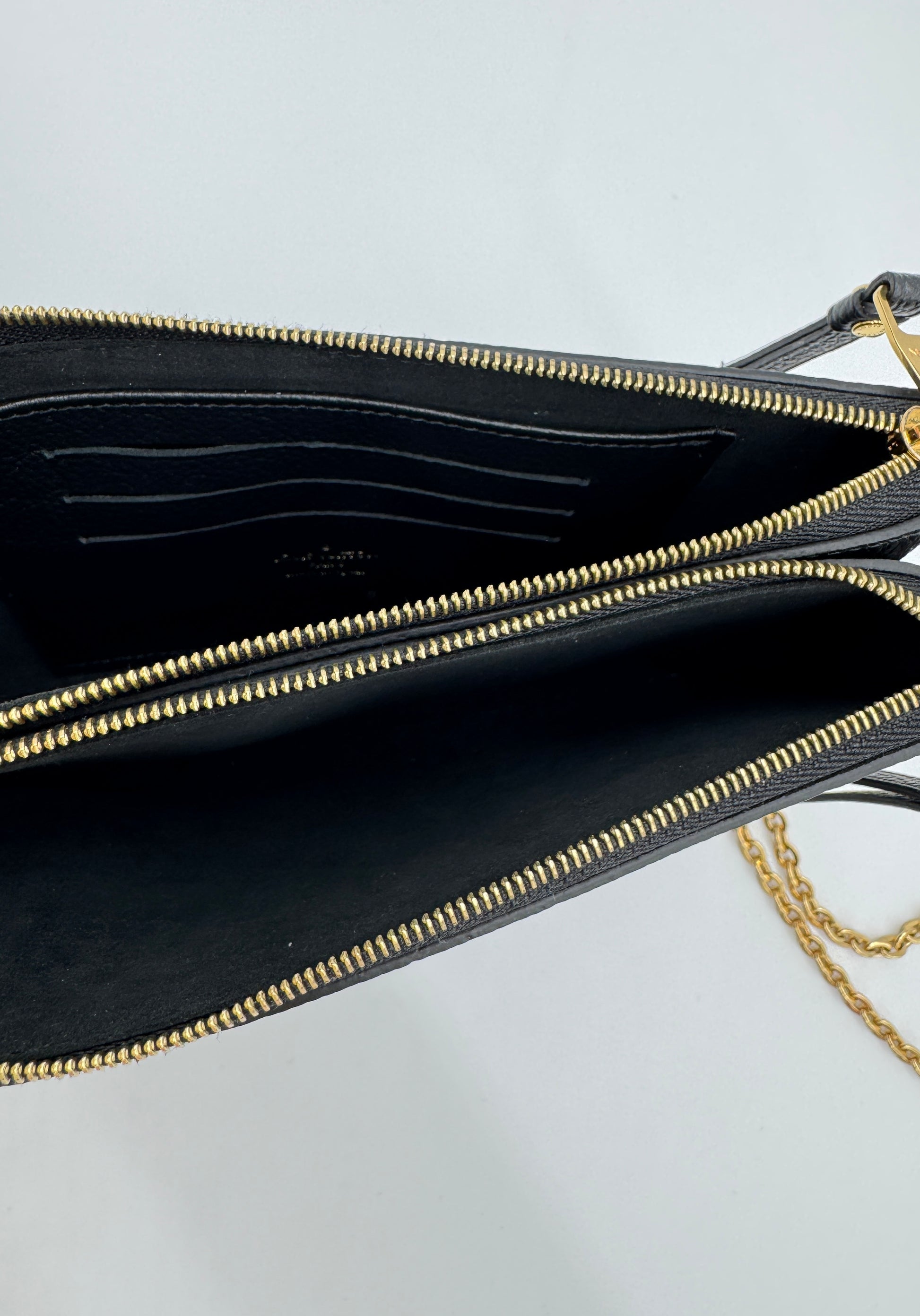 Louis Vuitton Double Zip Pochette Empreinte Black