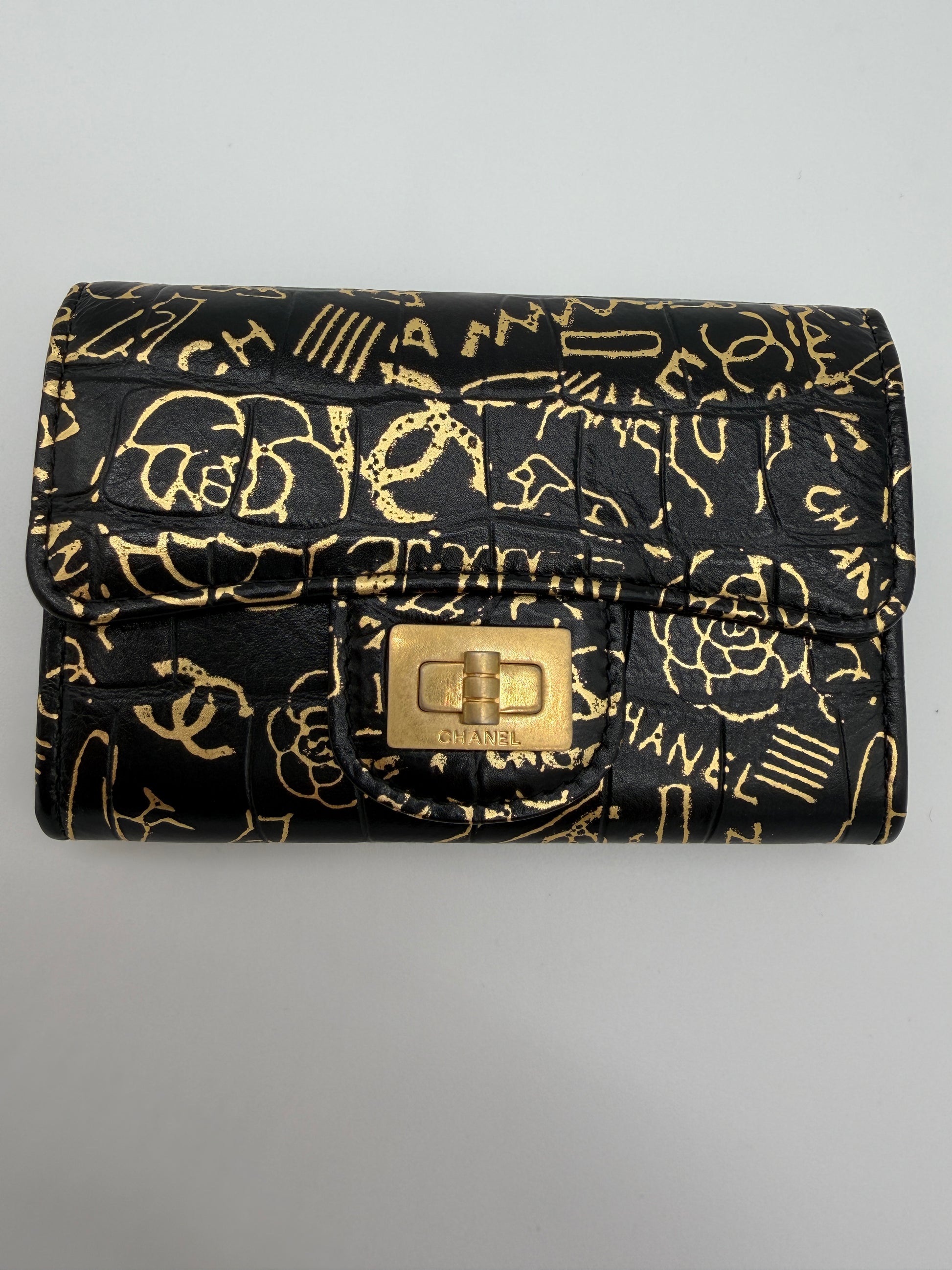 Chanel Reissue Croc Graffiti Flap Card Holder