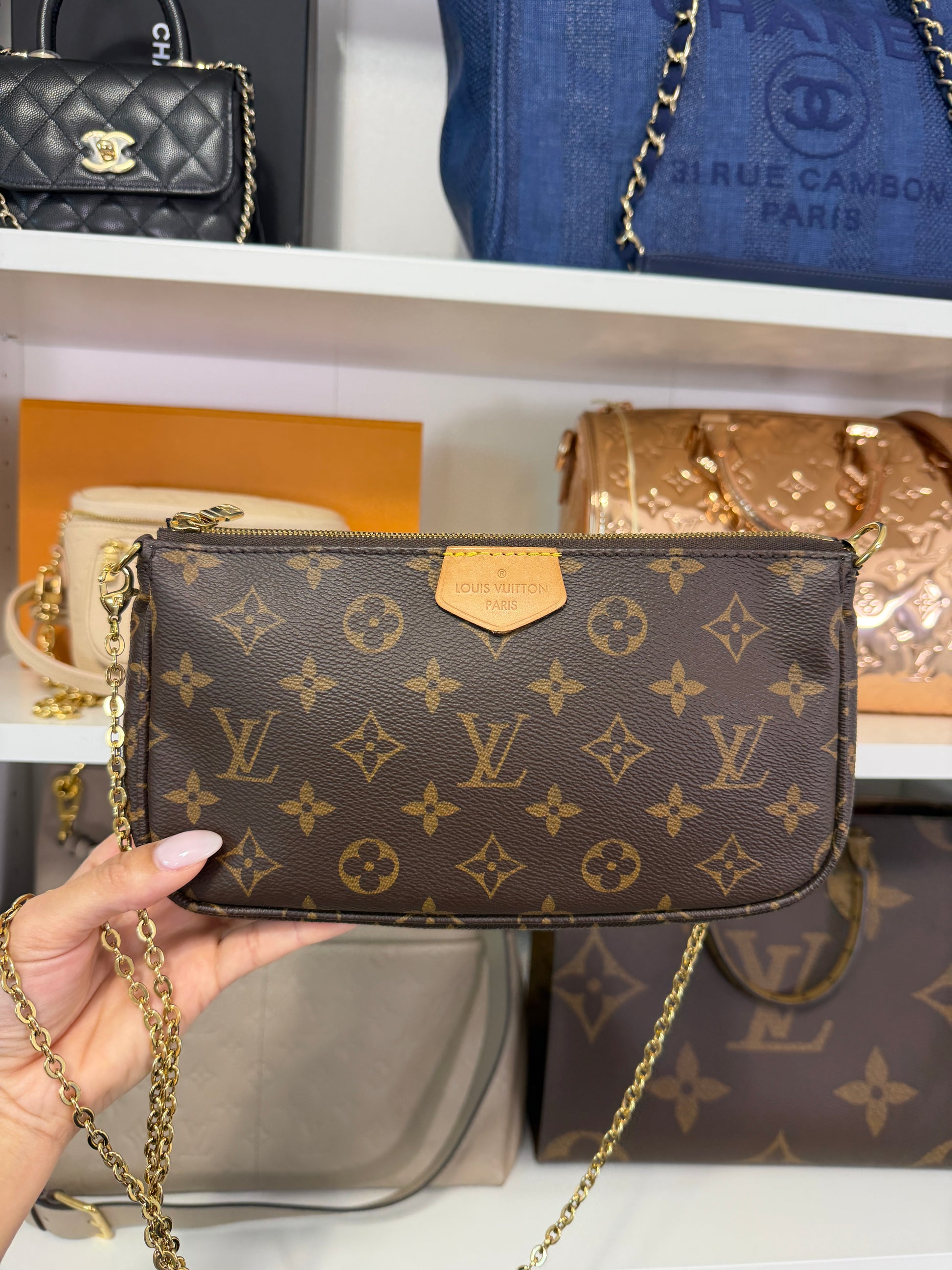 Louis Vuitton Monogram Pochette with Chain