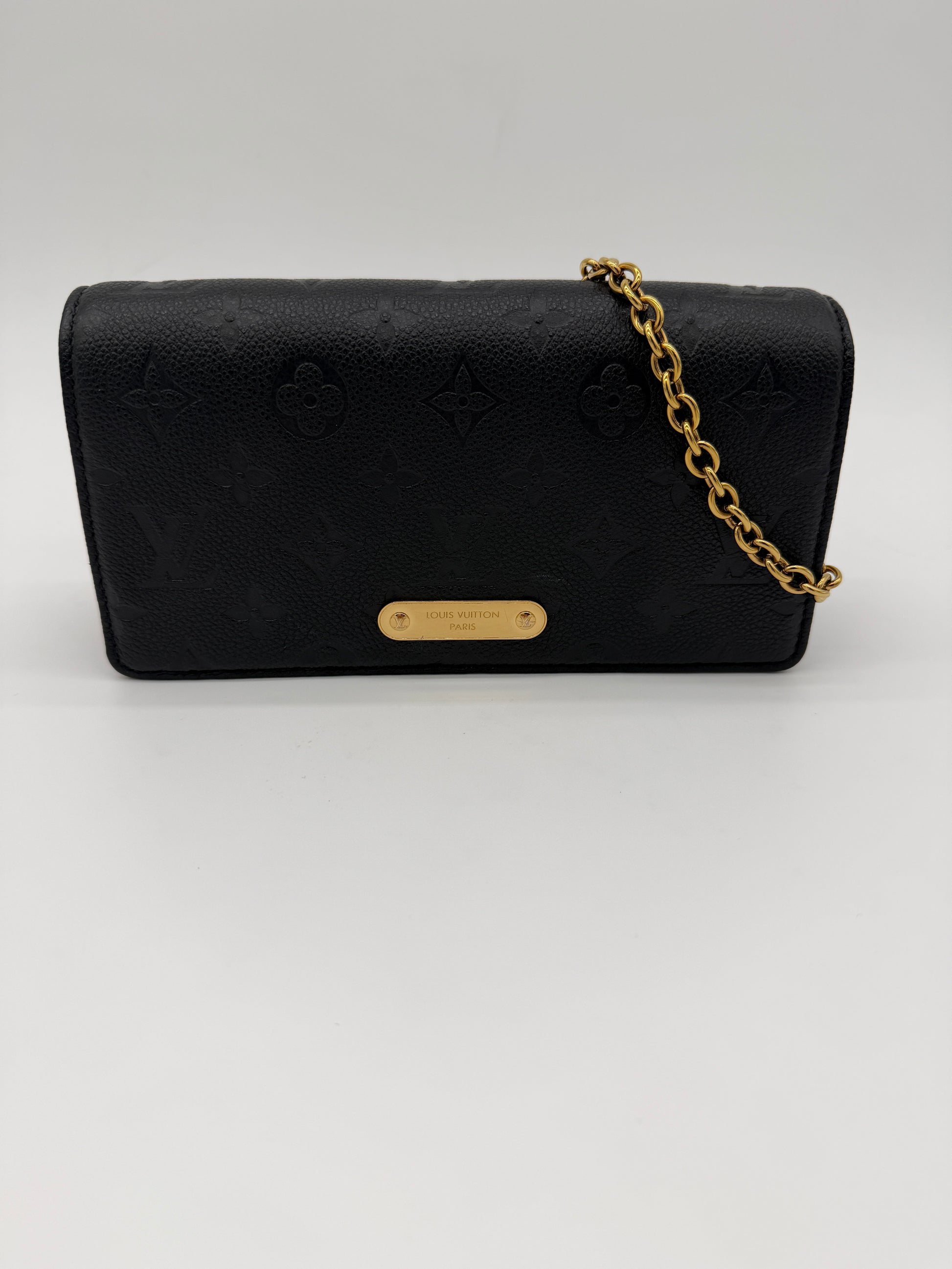 Louis Vuitton Lily Wallet on Chain Black Empreinte