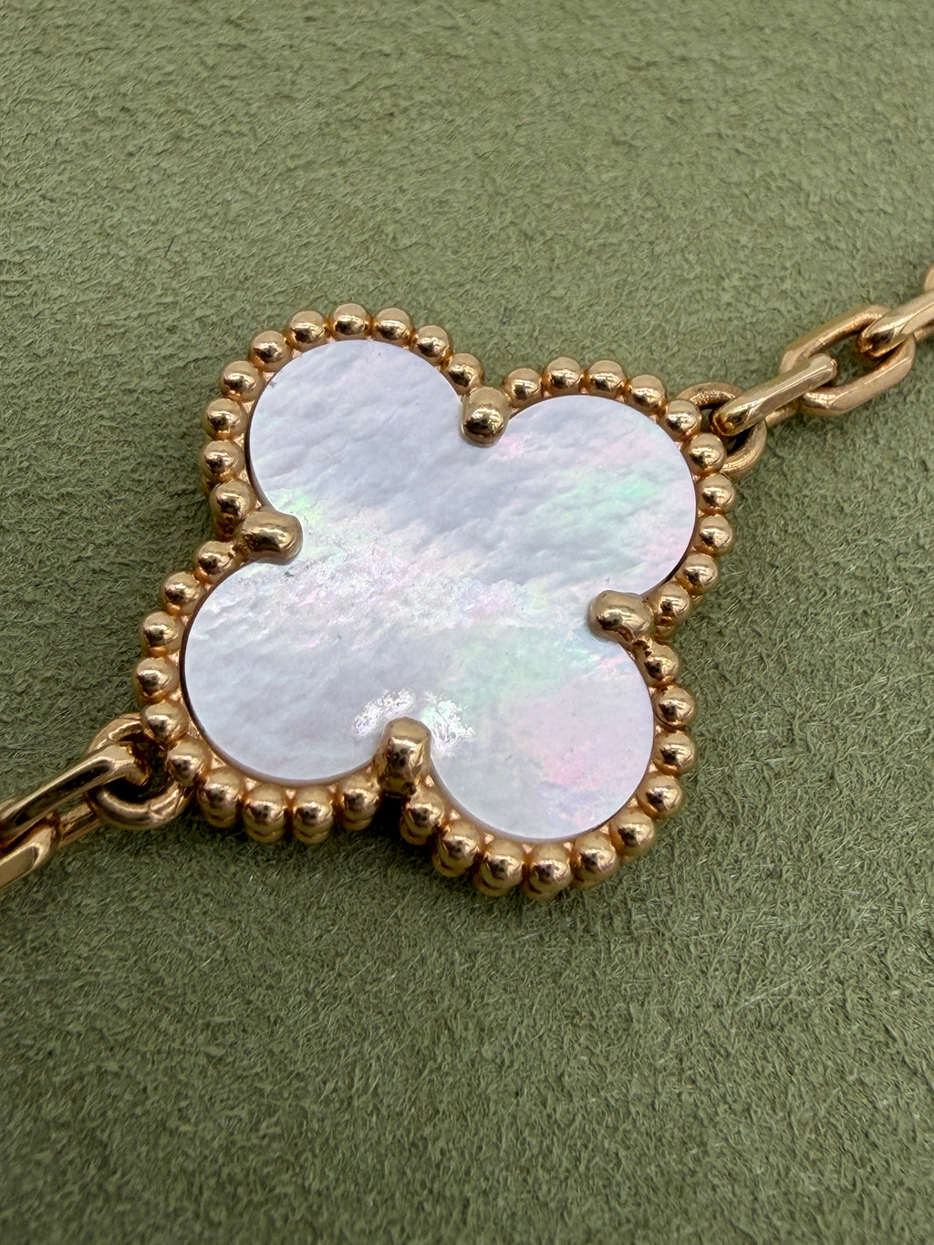 Van Cleef & Arpels Vintage Alhambra Mother of Pearl 5 Motif Bracelet