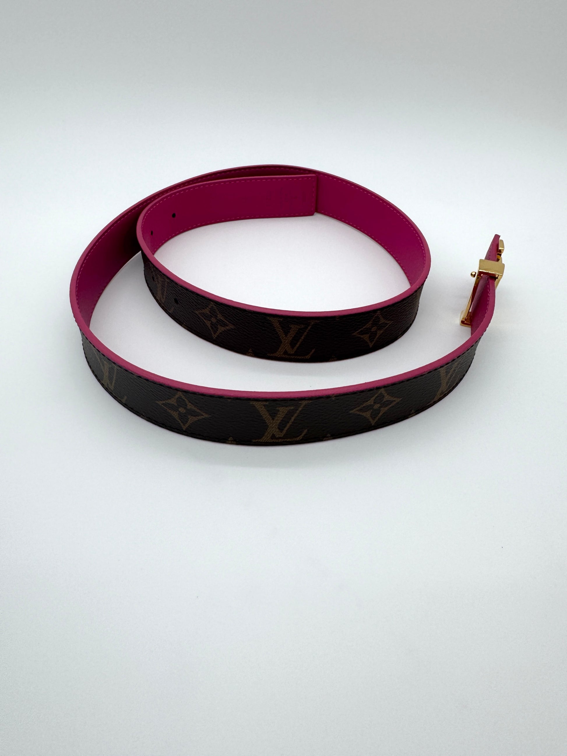 Louis Vuitton Initiales 30mm Reversible Belt Monogram and Pink