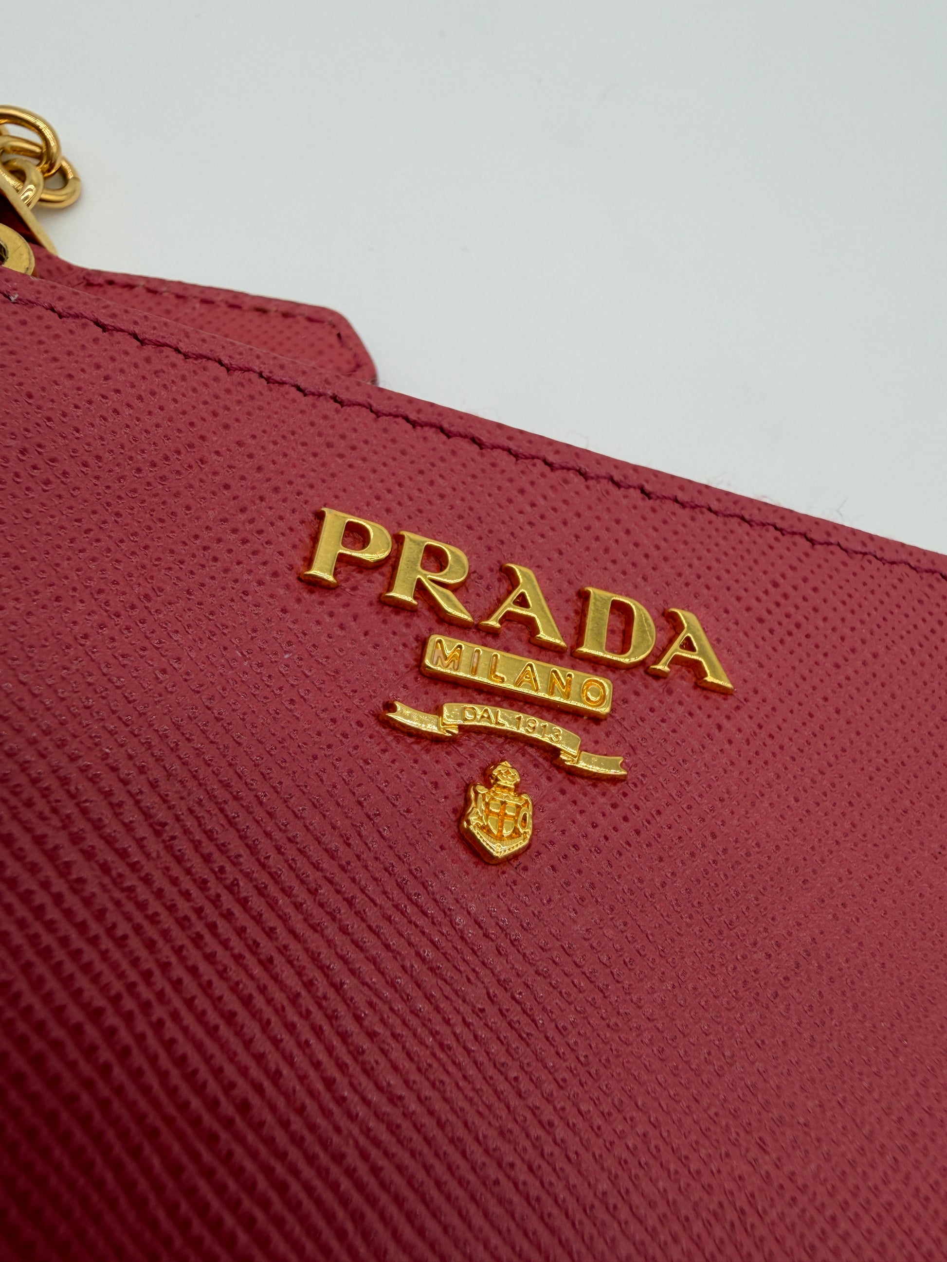 Prada Saffiano Zip Around Keyholder