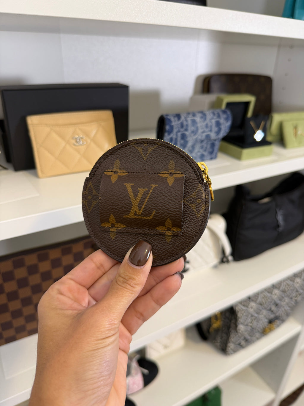 Louis Vuitton Monogram Round Coin Pouch with Belt Loop