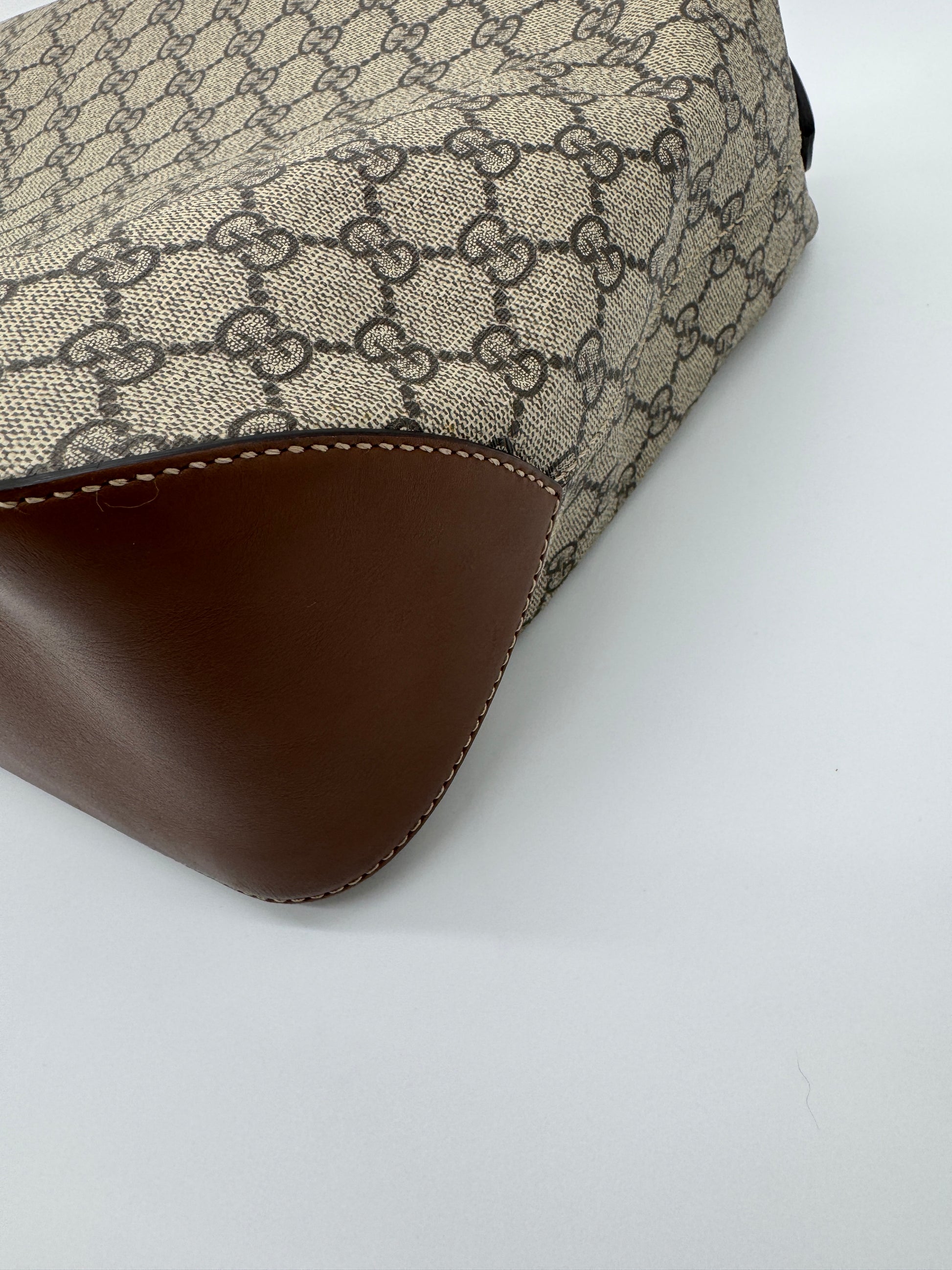 Gucci Chain Hobo Shoulder Bag GG Coated Canvas