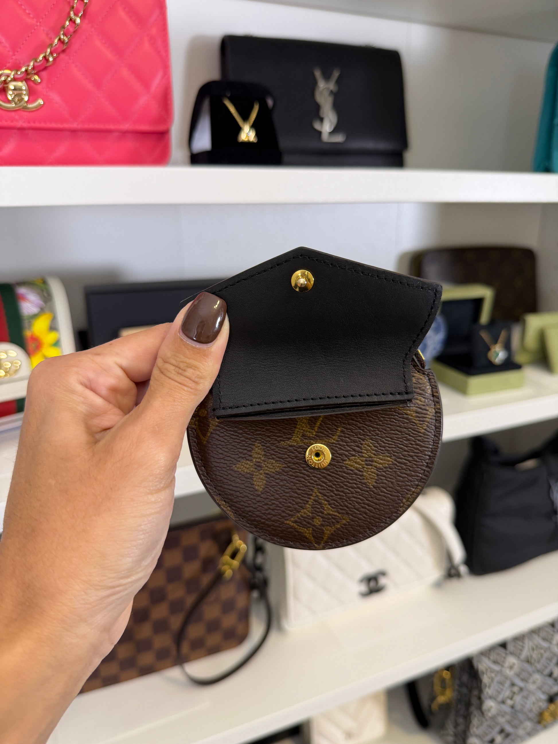 Louis Vuitton Monogram Round Coin Pouch with Belt Loop