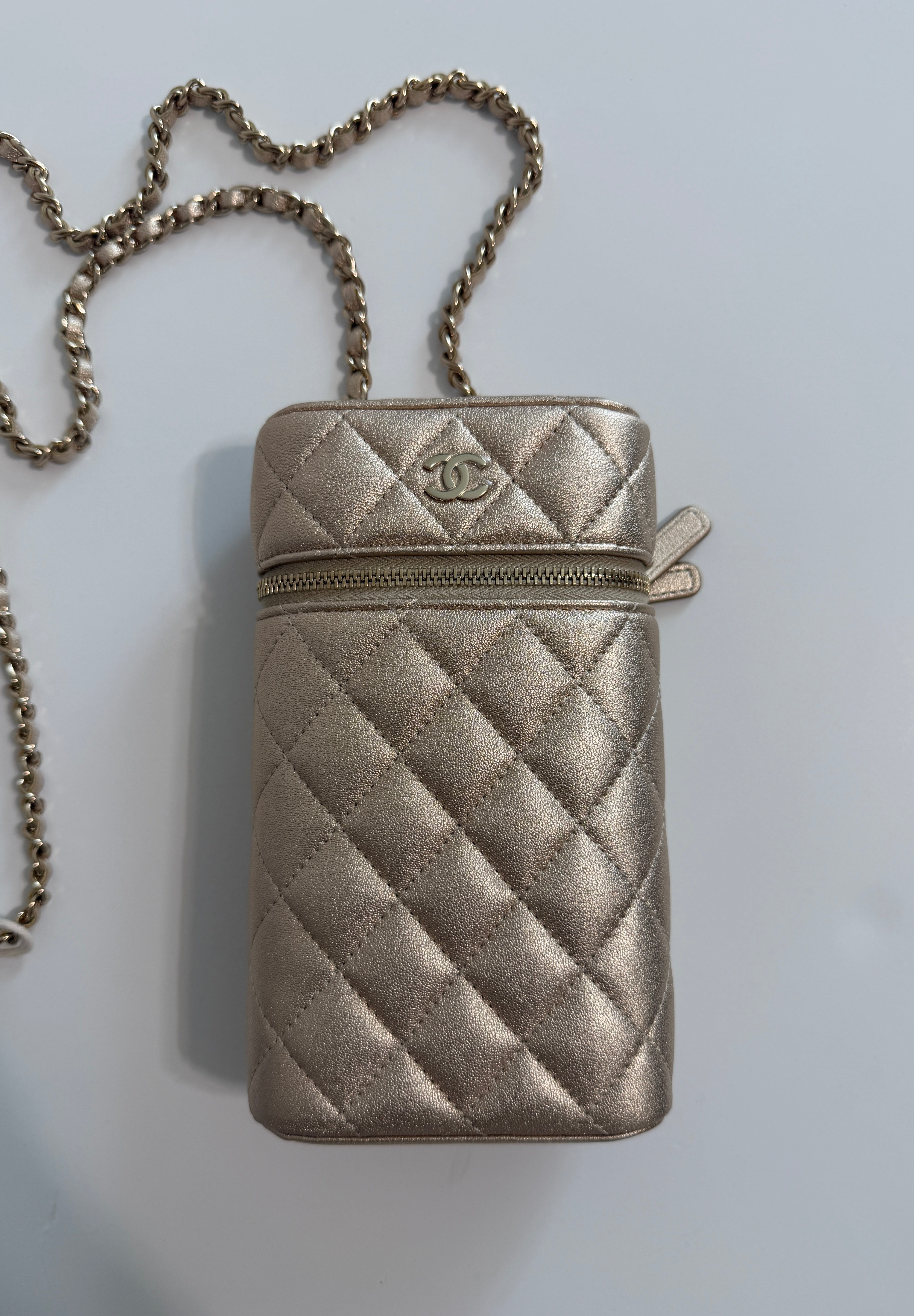 Chanel Phone Holder With Chain