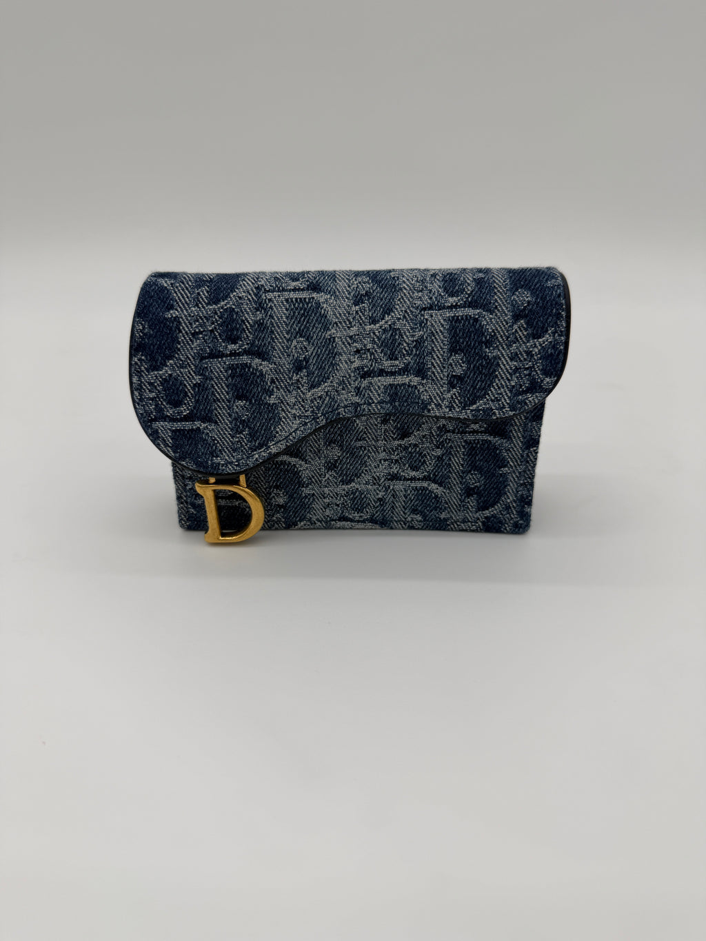 Christian Dior Saddle Bloom Denim Cardholder