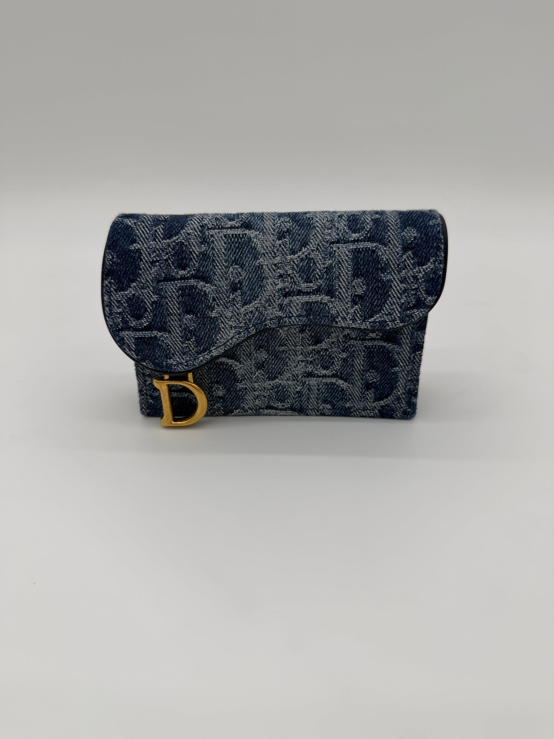 Christian Dior Saddle Bloom Denim Cardholder