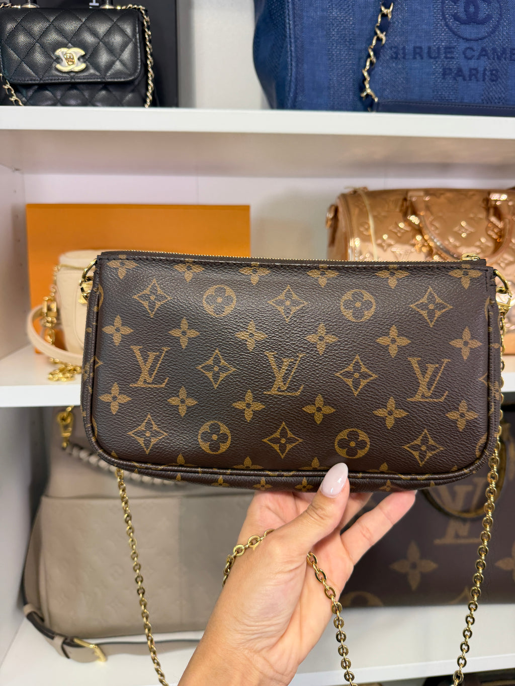 Louis Vuitton Monogram Pochette with Chain