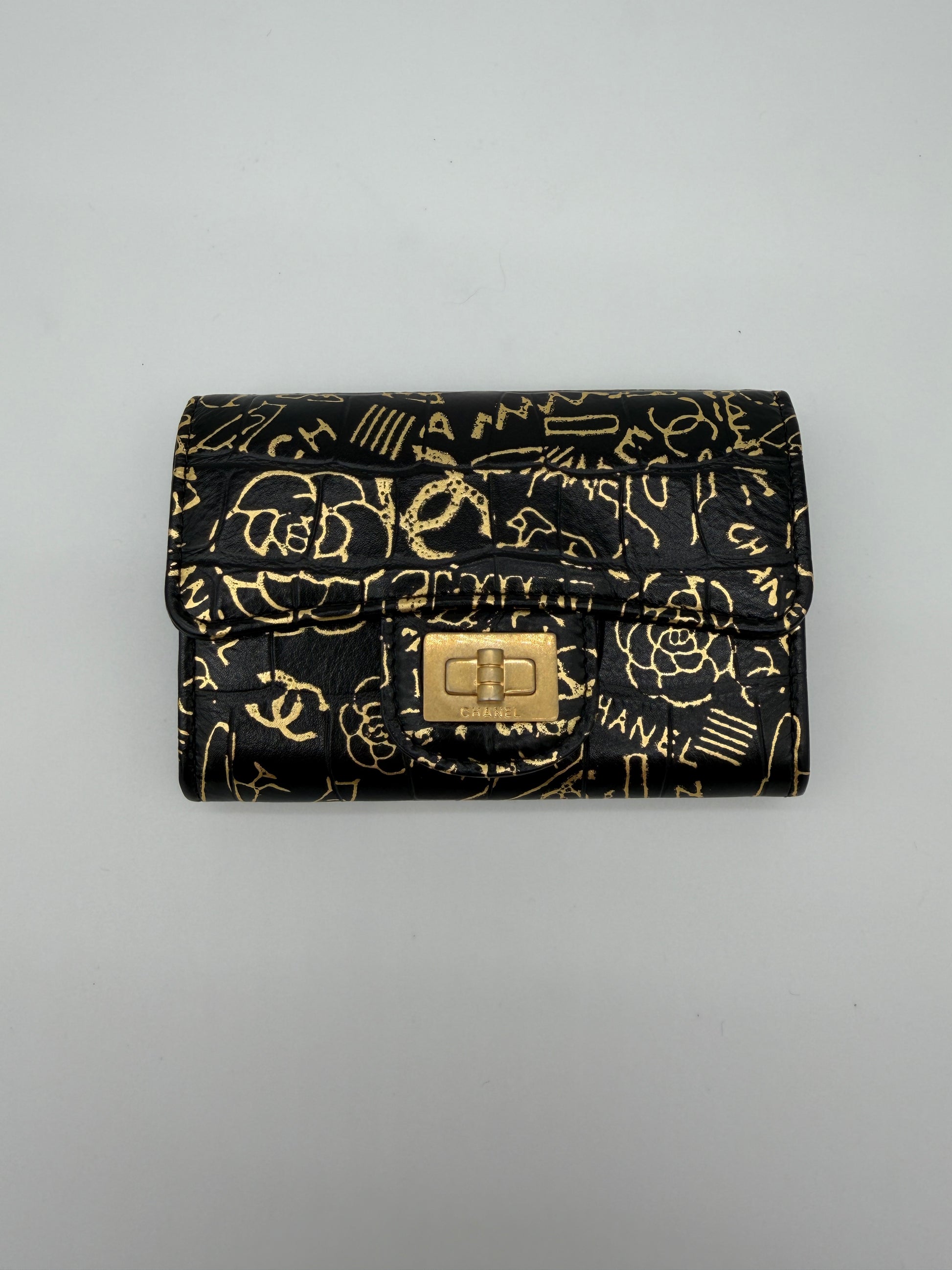 Chanel Reissue Croc Graffiti Flap Card Holder