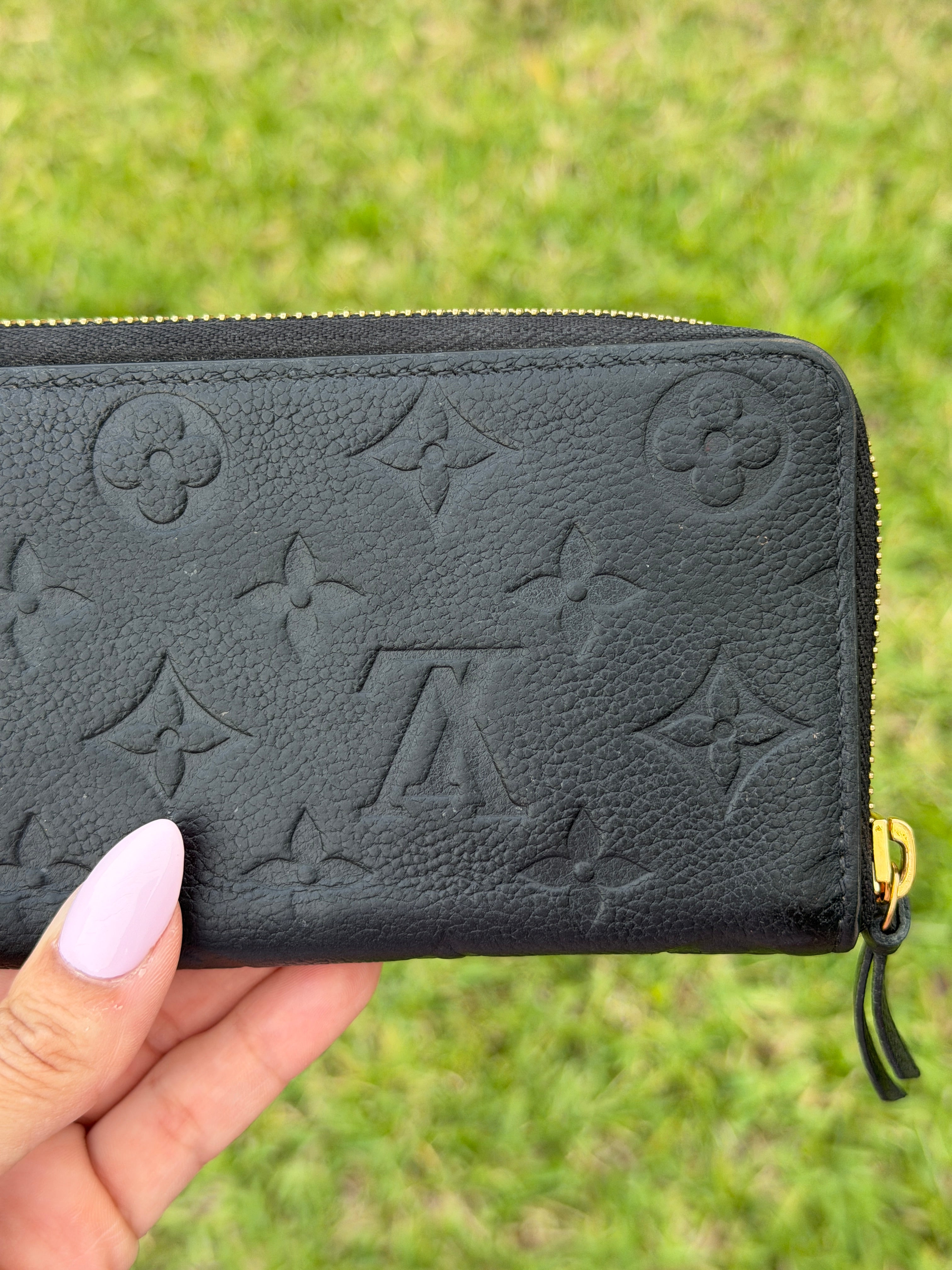 Louis Vuitton Clemence Wallet Black Empreinte