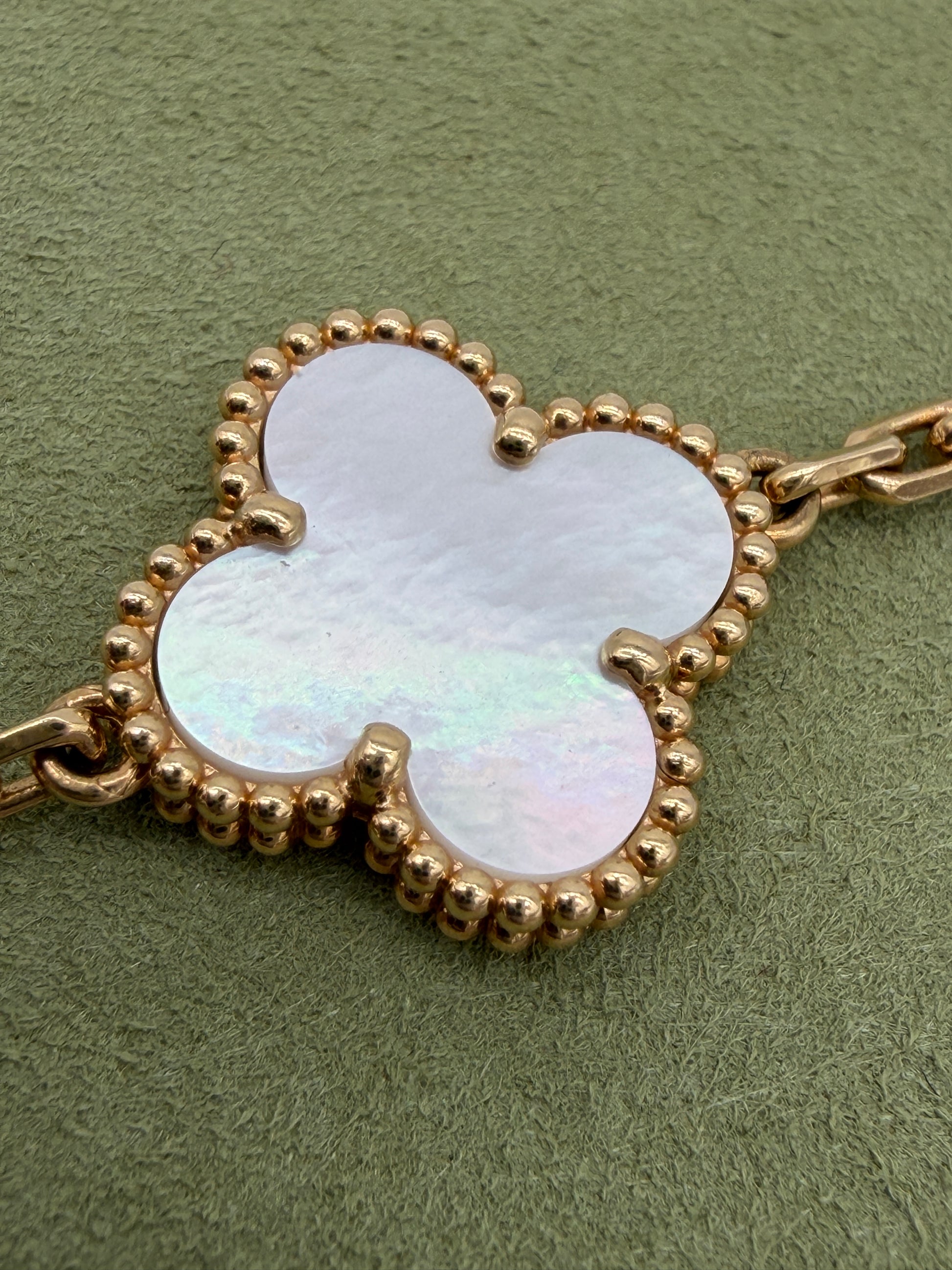 Van Cleef & Arpels Vintage Alhambra Mother of Pearl 5 Motif Bracelet