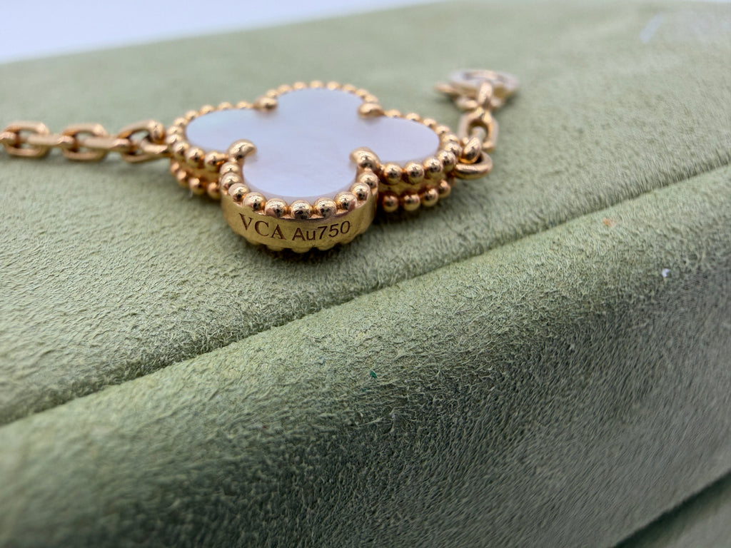 Van Cleef & Arpels Vintage Alhambra Mother of Pearl 5 Motif Bracelet