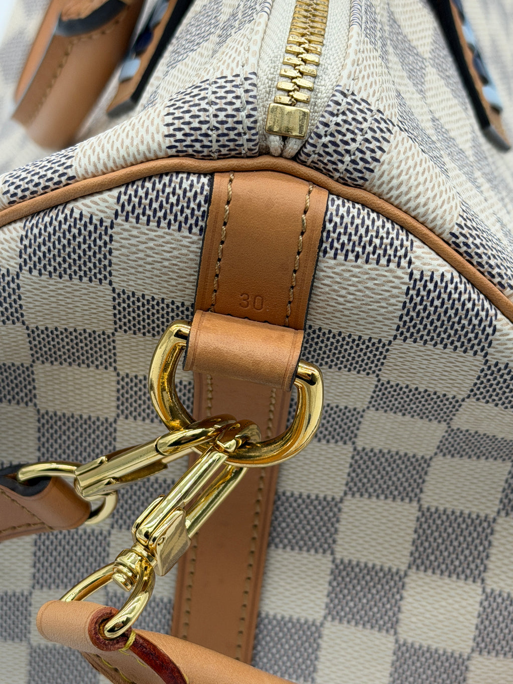 Louis Vuitton Speedy 30 Damier Azur Braided Strap