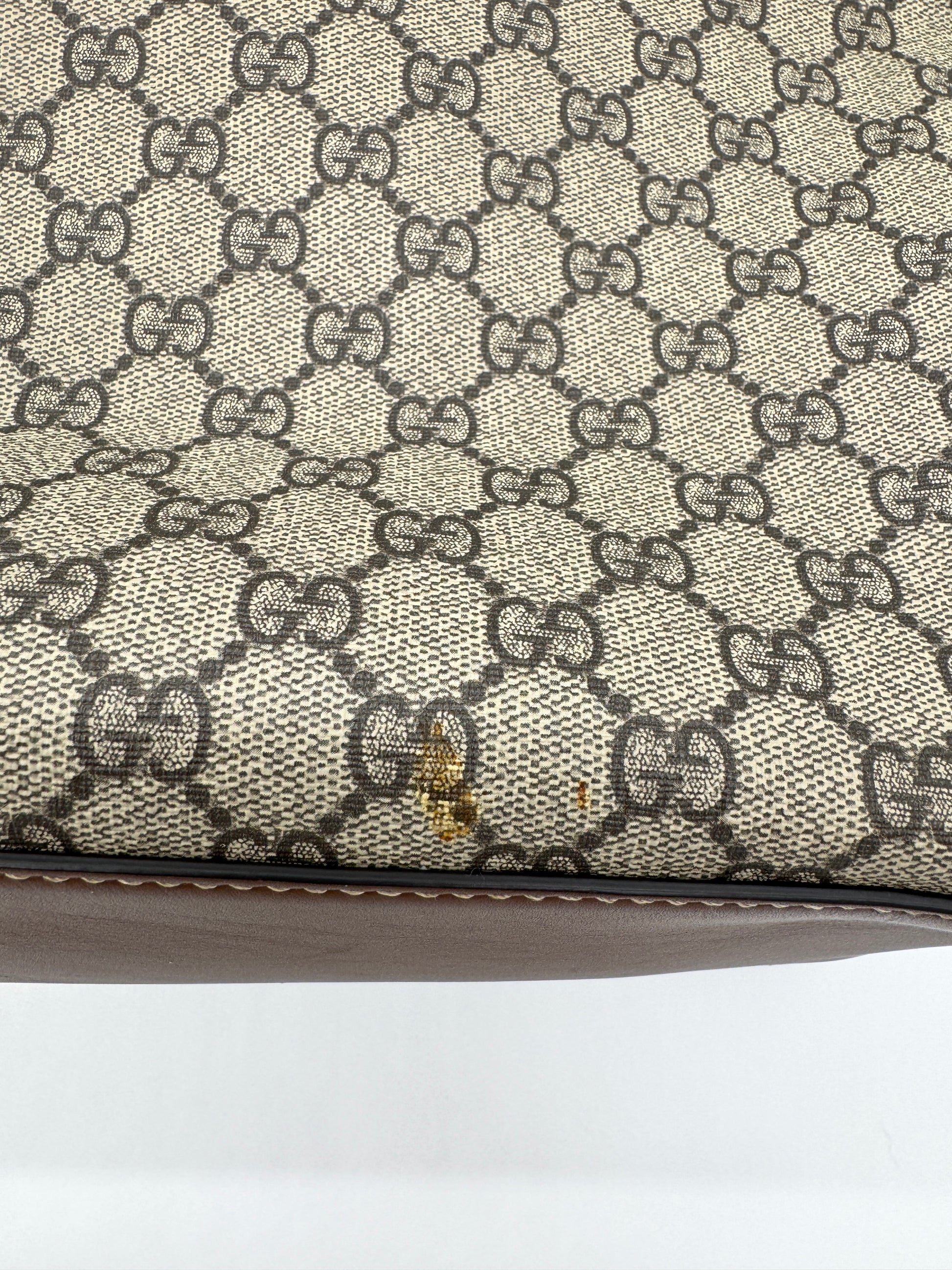 Gucci Chain Hobo Shoulder Bag GG Coated Canvas