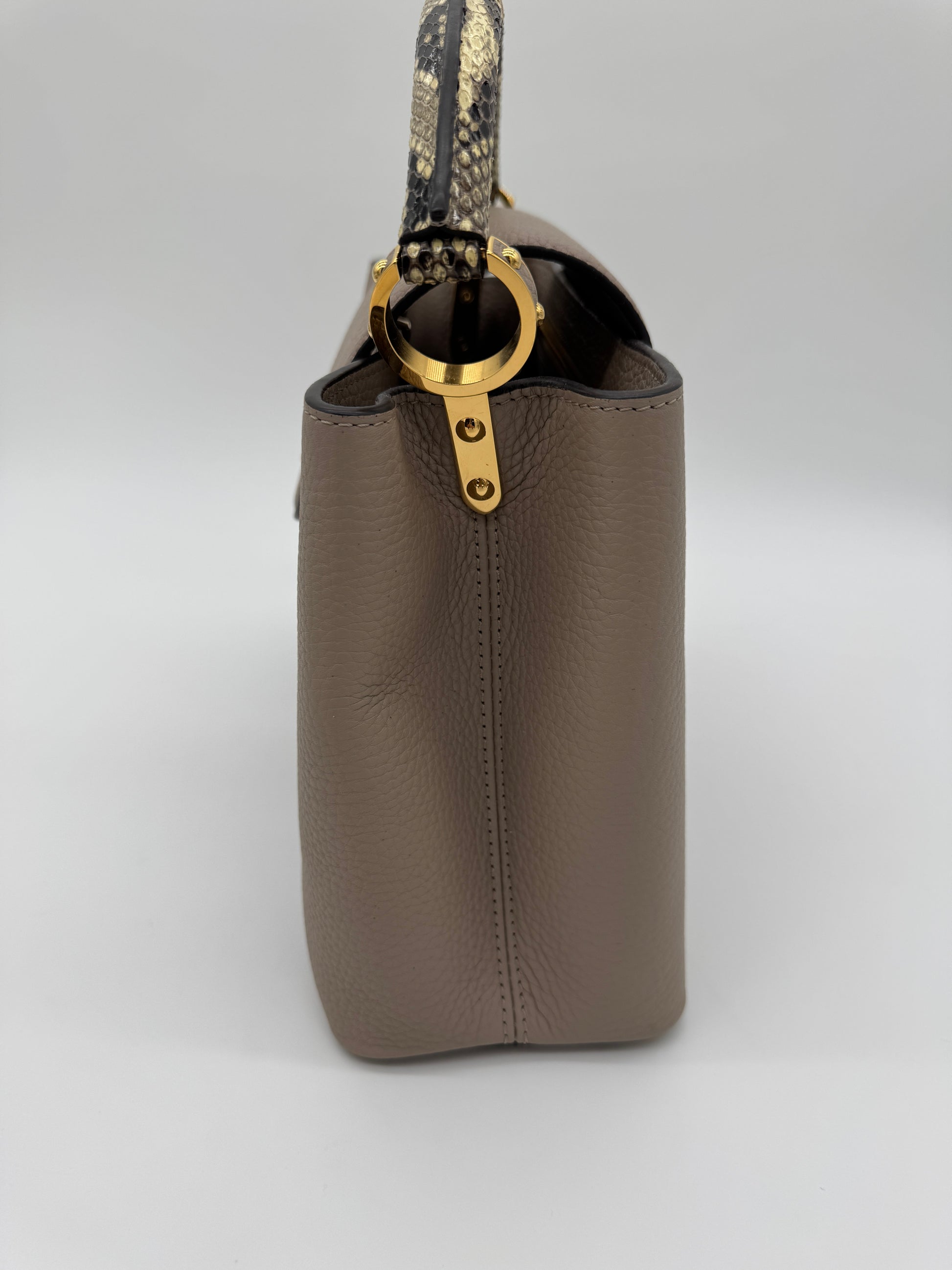 Louis Vuitton Capucines PM Taurillon Galet Leather & Python