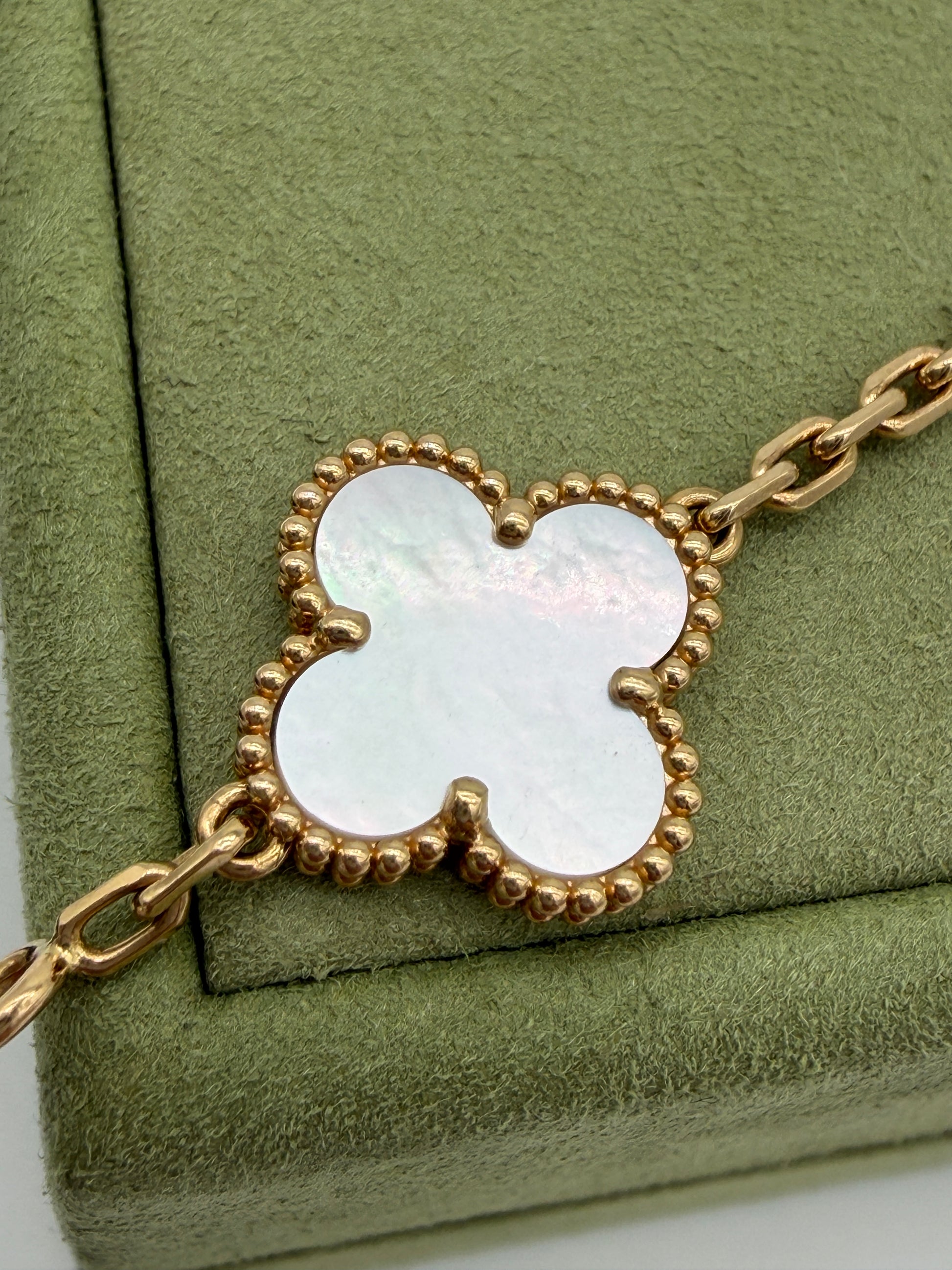 Van Cleef & Arpels Vintage Alhambra Mother of Pearl 5 Motif Bracelet