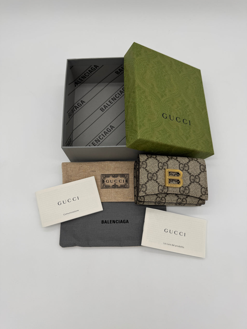 Gucci x Balenciaga The Hacker Project Trifold Wallet GG Coated Canvas